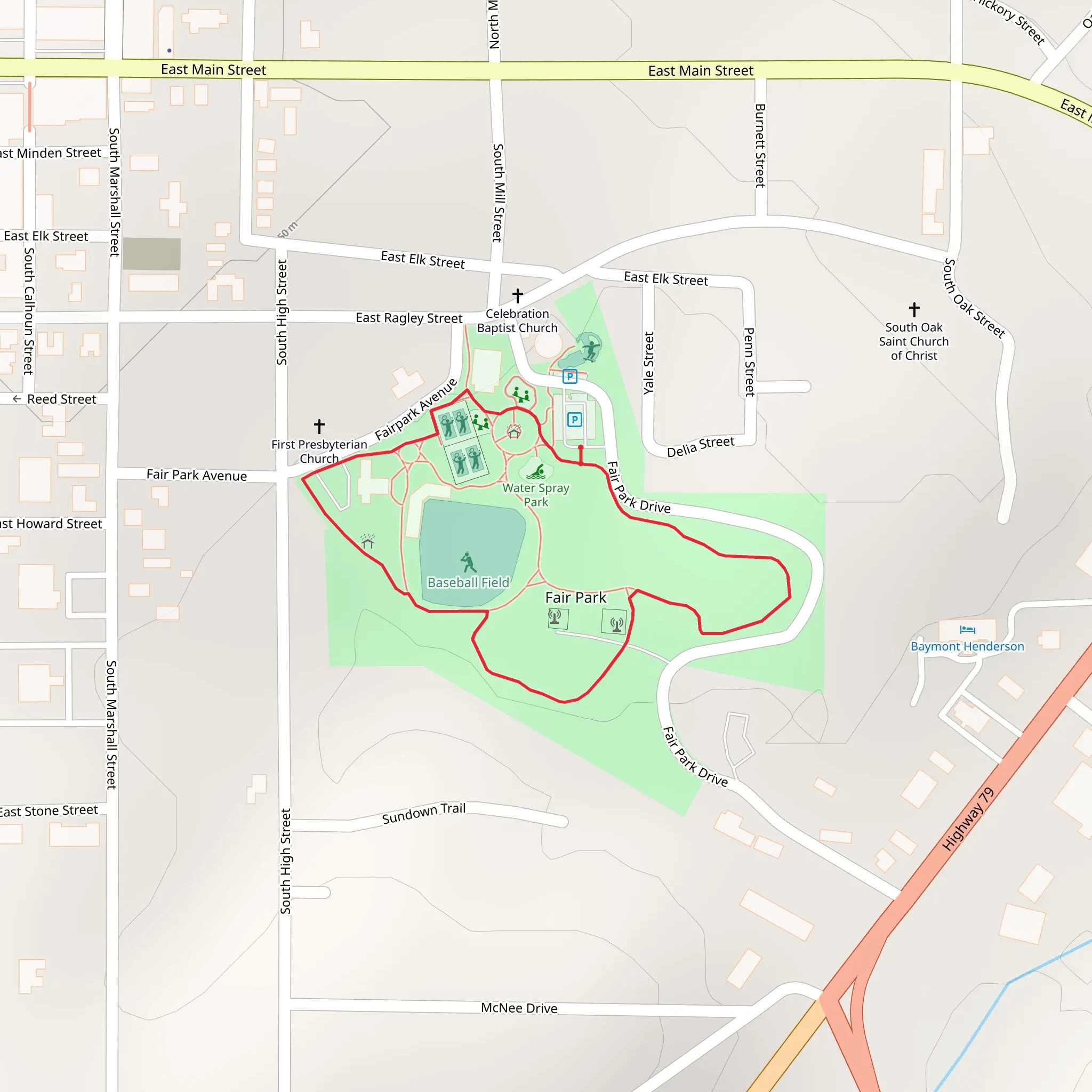 Fair Park Loop mobile static map