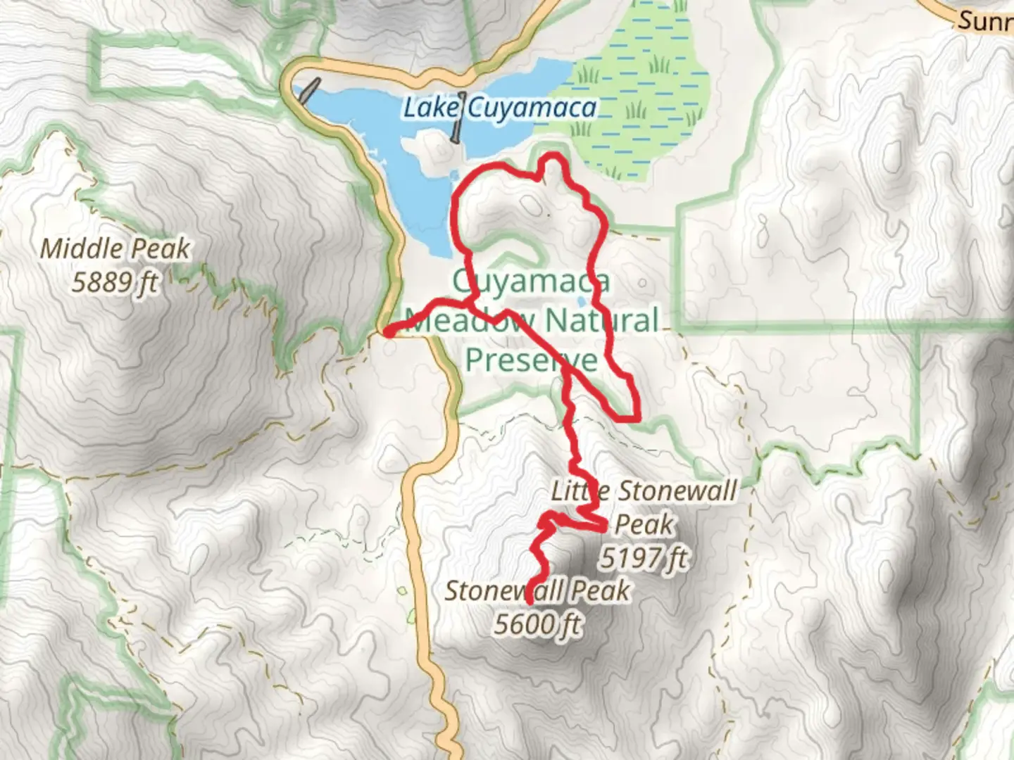 An image depicting the trail Marty Minshall and Stonewall Peak Trail and its surrounding area.