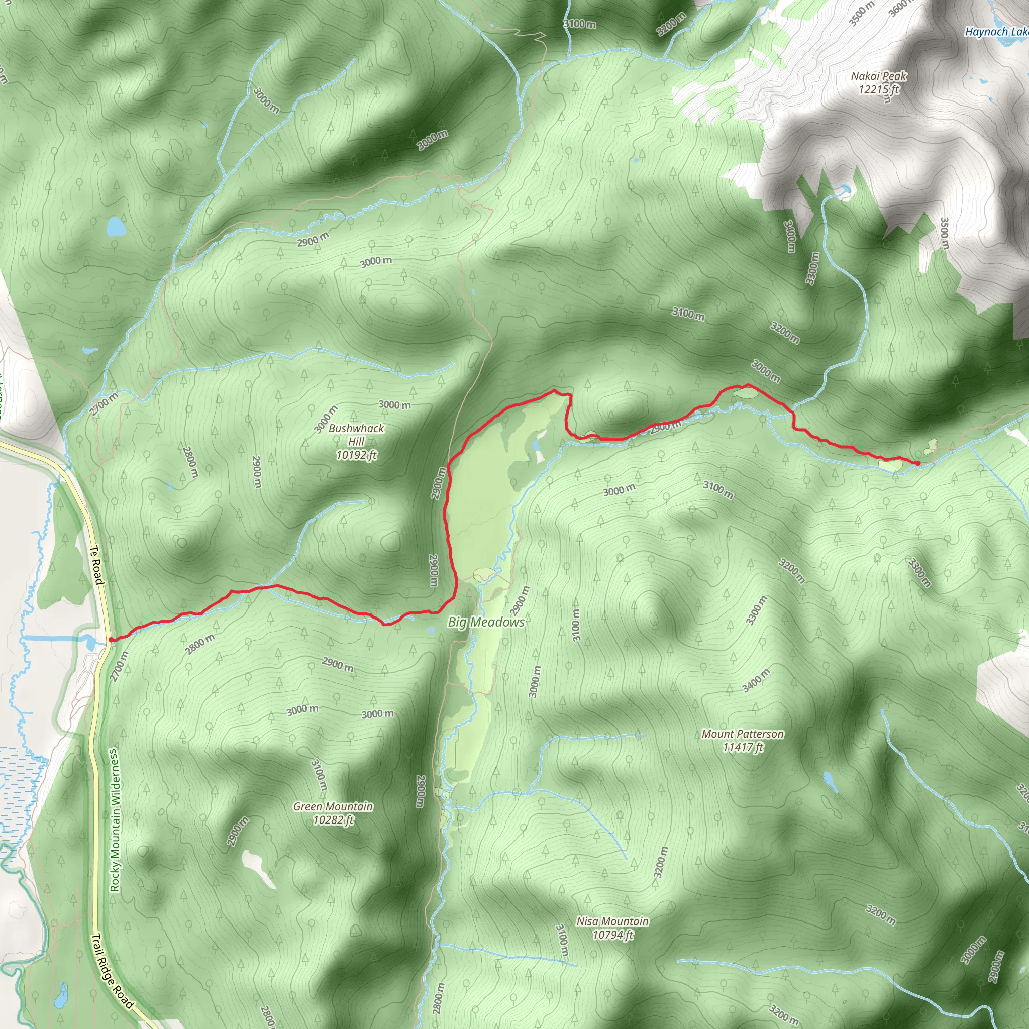 Green Mountain and Tonahutu Creek Trail mobile static map
