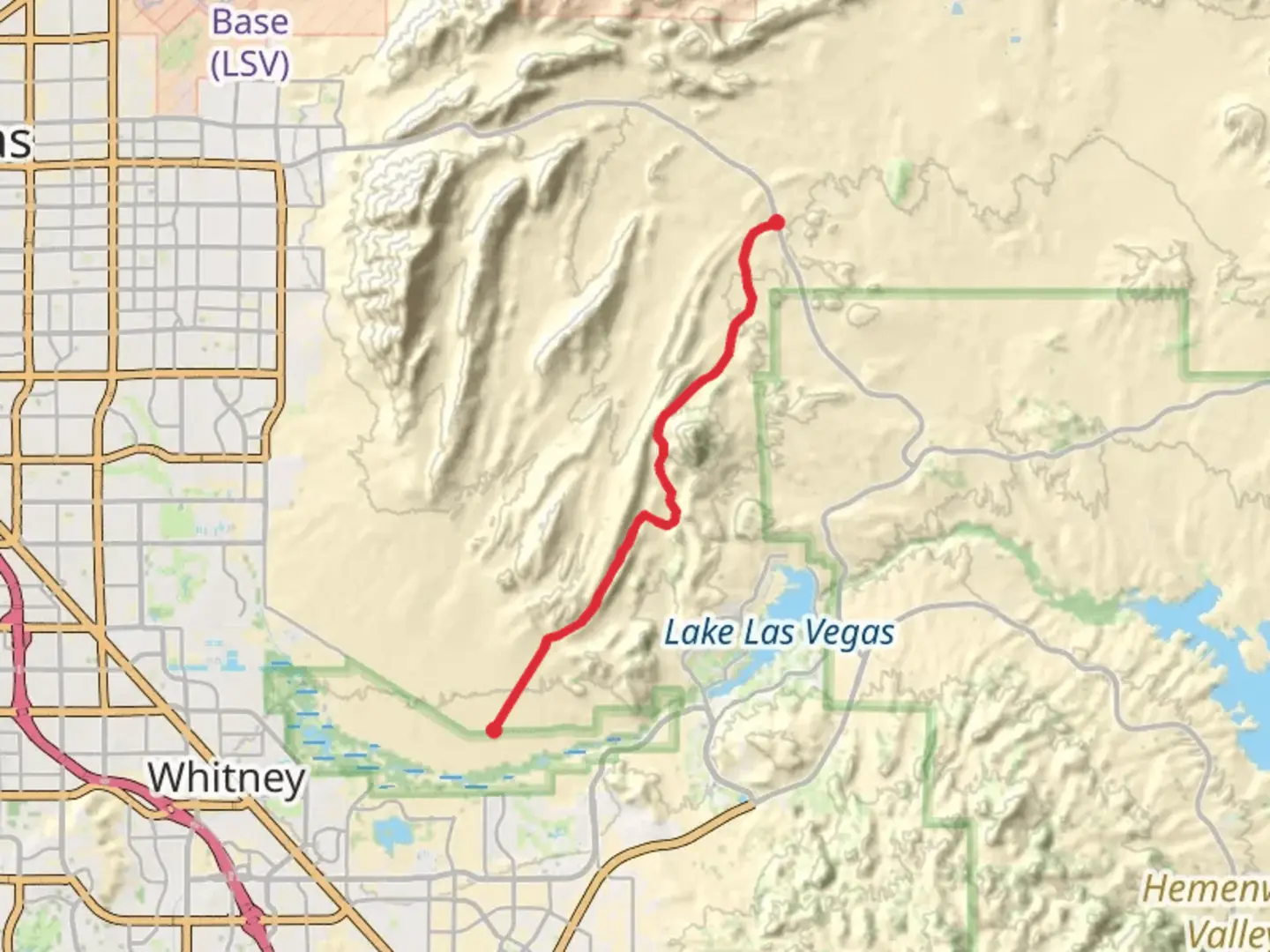 An image depicting the trail Rainbow Gardens Road and its surrounding area.