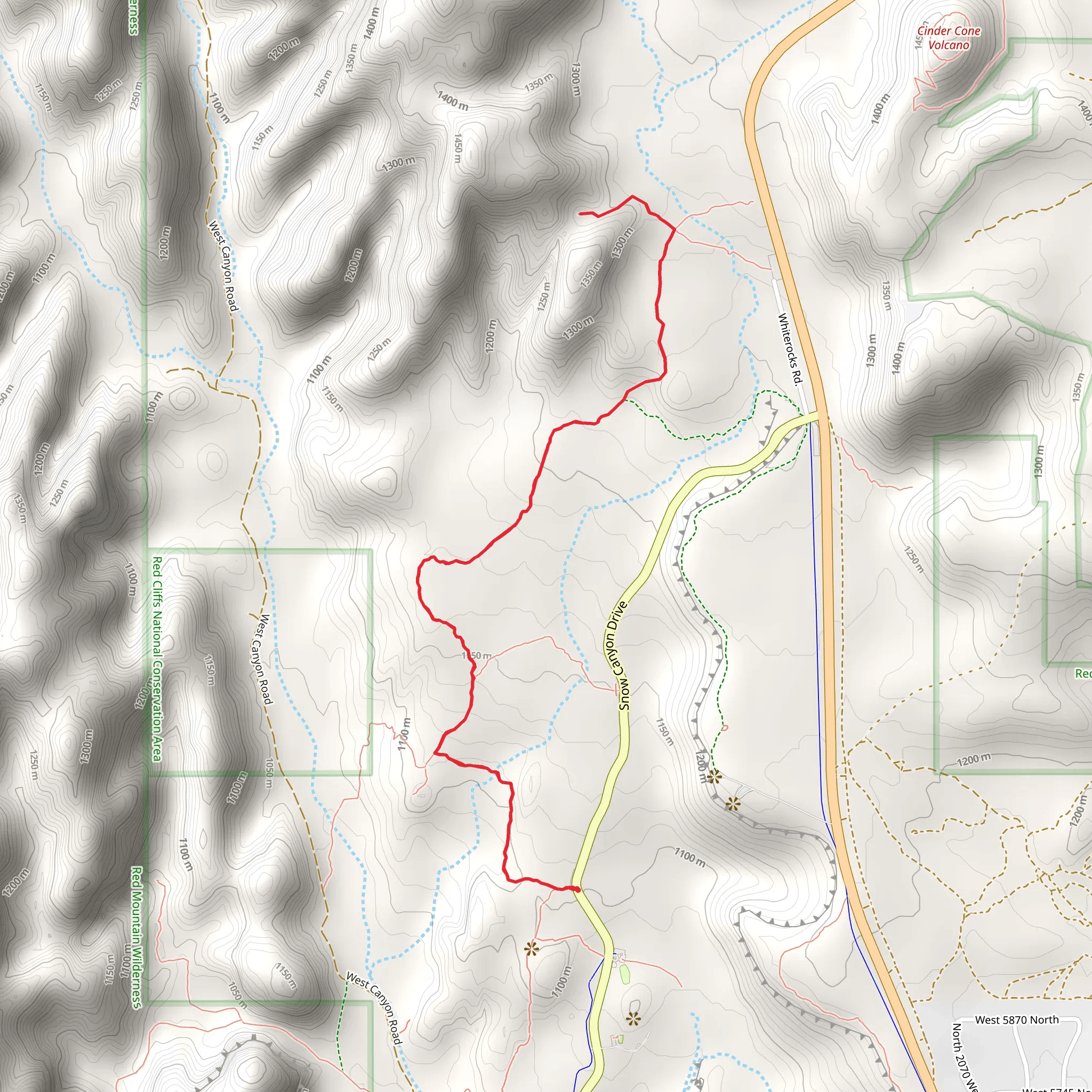 Butterfly Trail and Winterrocks Amphitheater Trail mobile static map