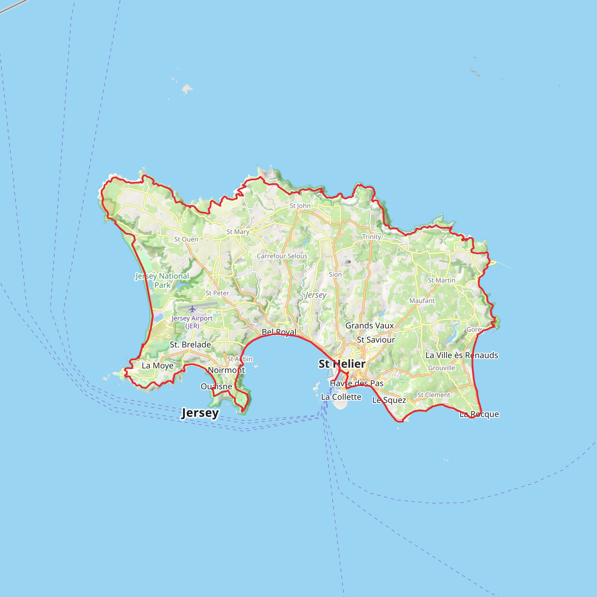Jersey Coast Path mobile static map