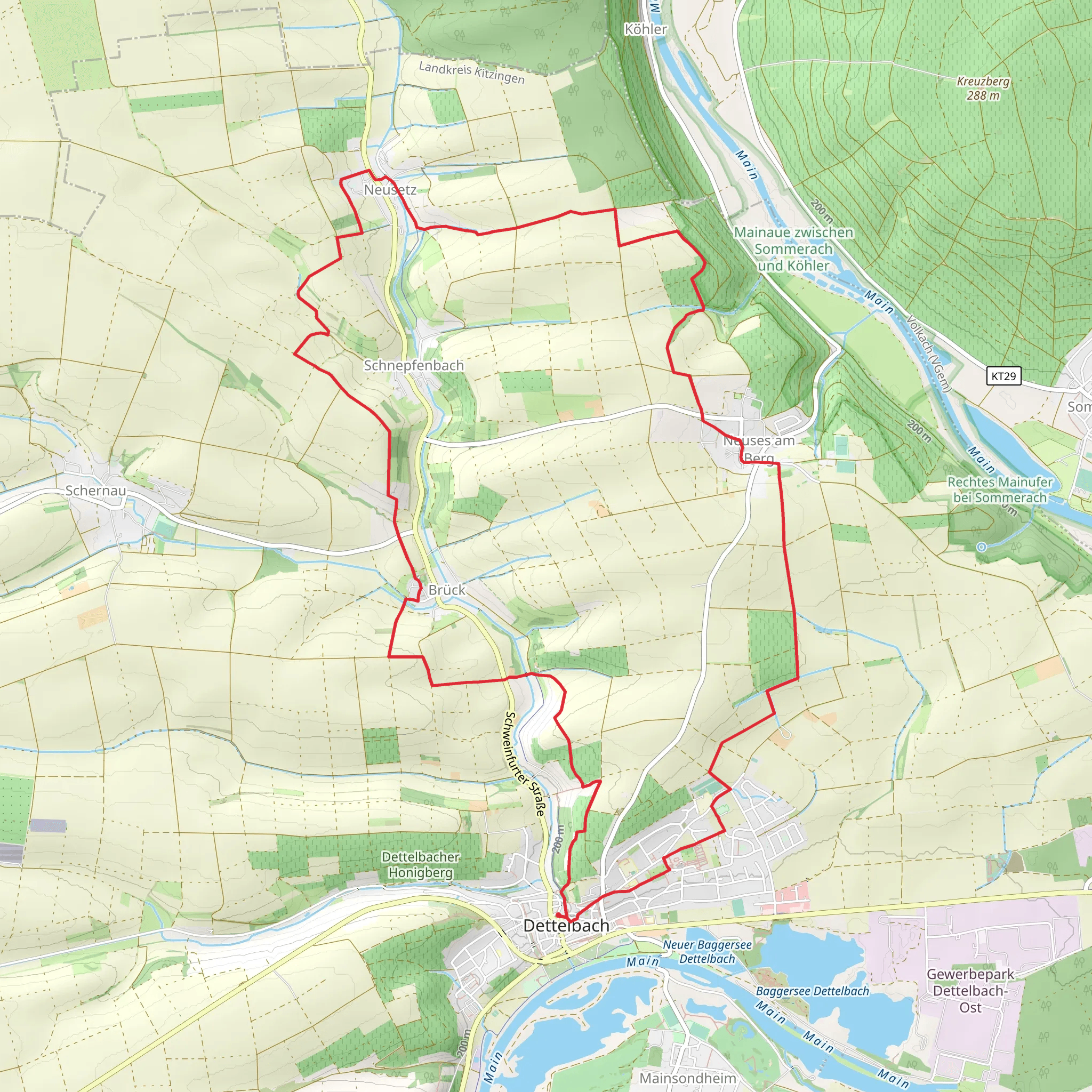 Traum Runde - Dettelbacher Doerfer mobile static map