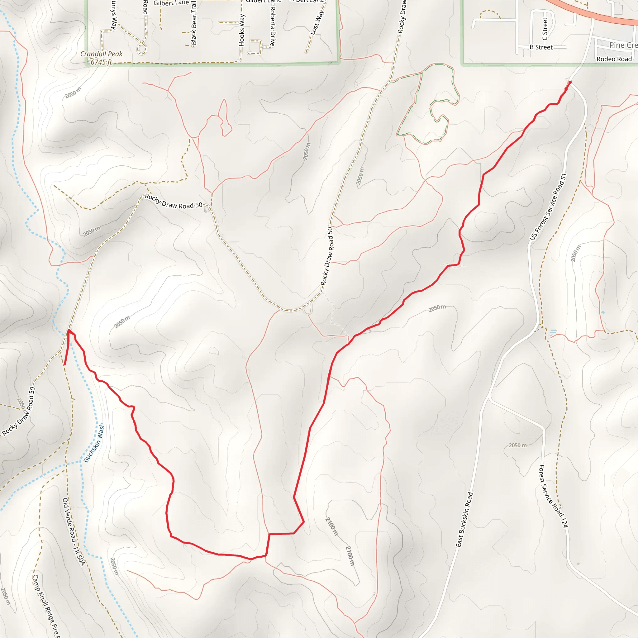 Ross Draw Trail and The Heaven mobile static map