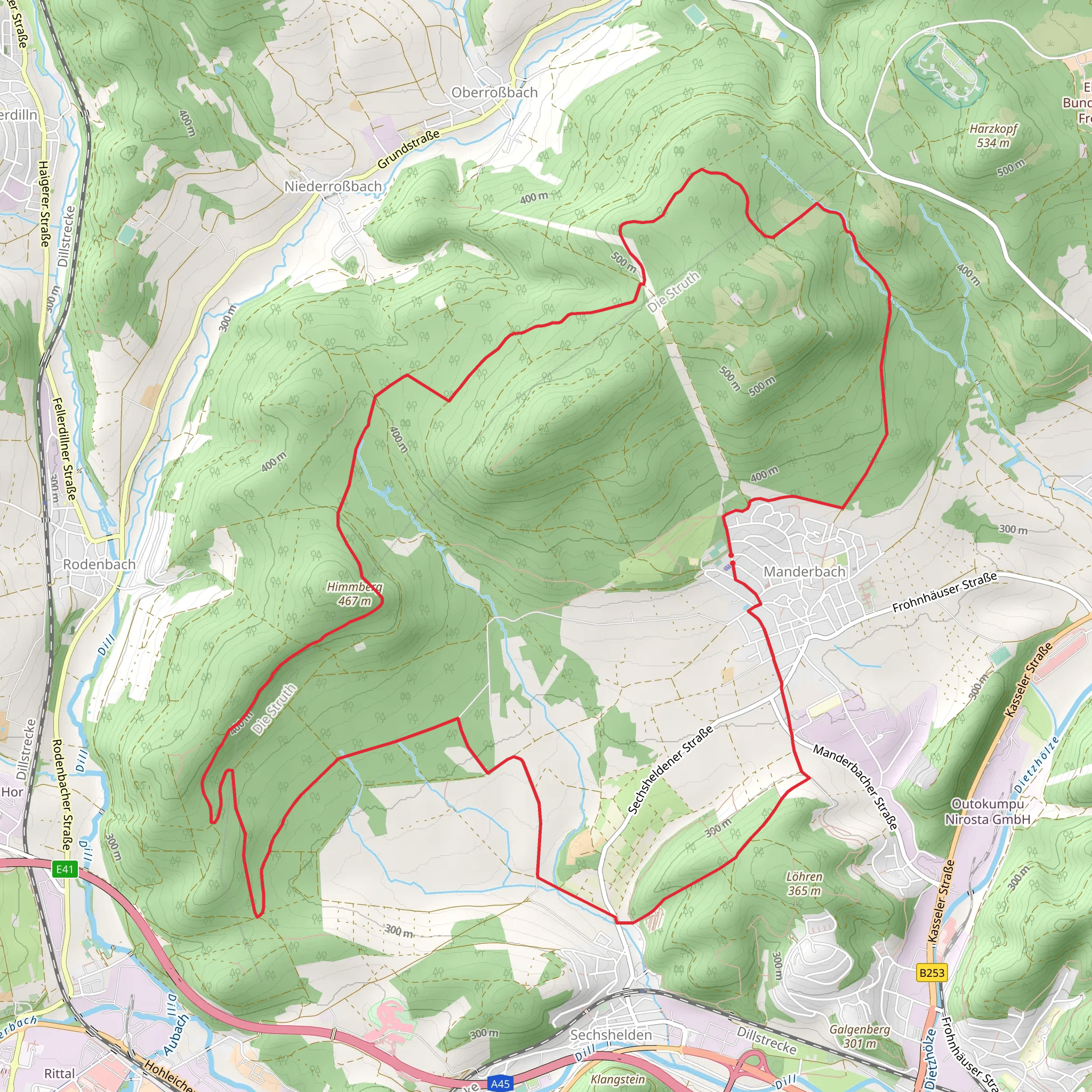 Manderbach Loop via Himmberg mobile static map