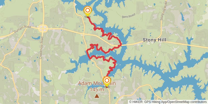 Mountains-to-Sea Trail stage 57 Map