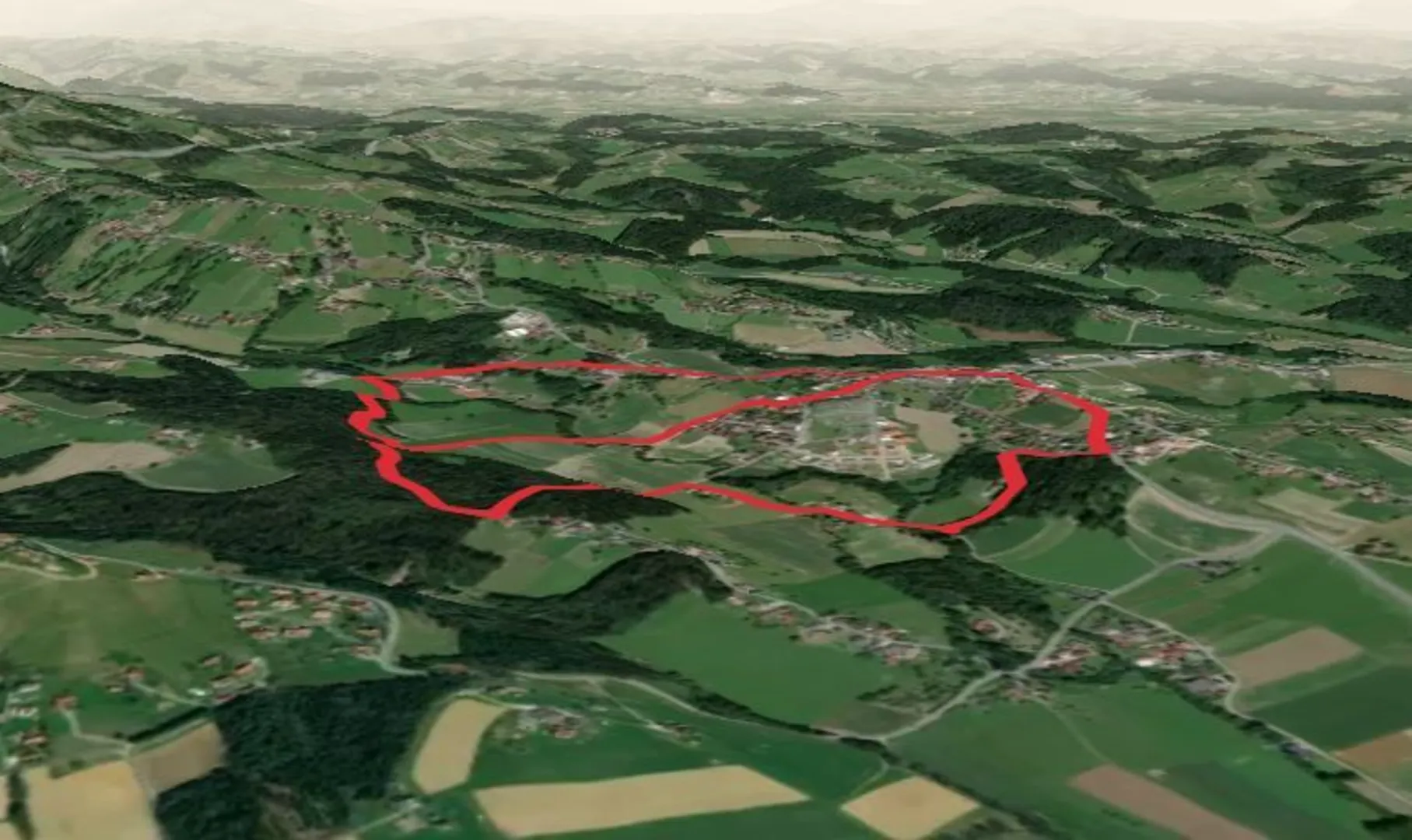 An image depicting the trail Genuss-Schilchern Circuit and its surrounding area.
