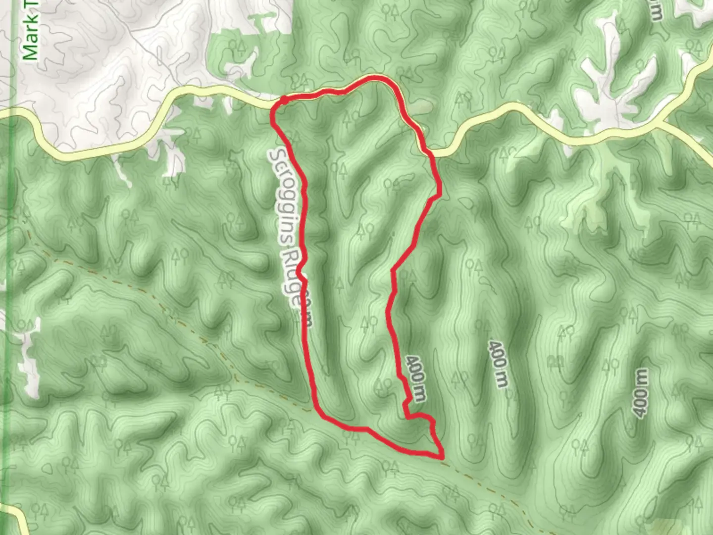 An image depicting the trail Scroggins Ridge Loop - State Highway 76 and its surrounding area.