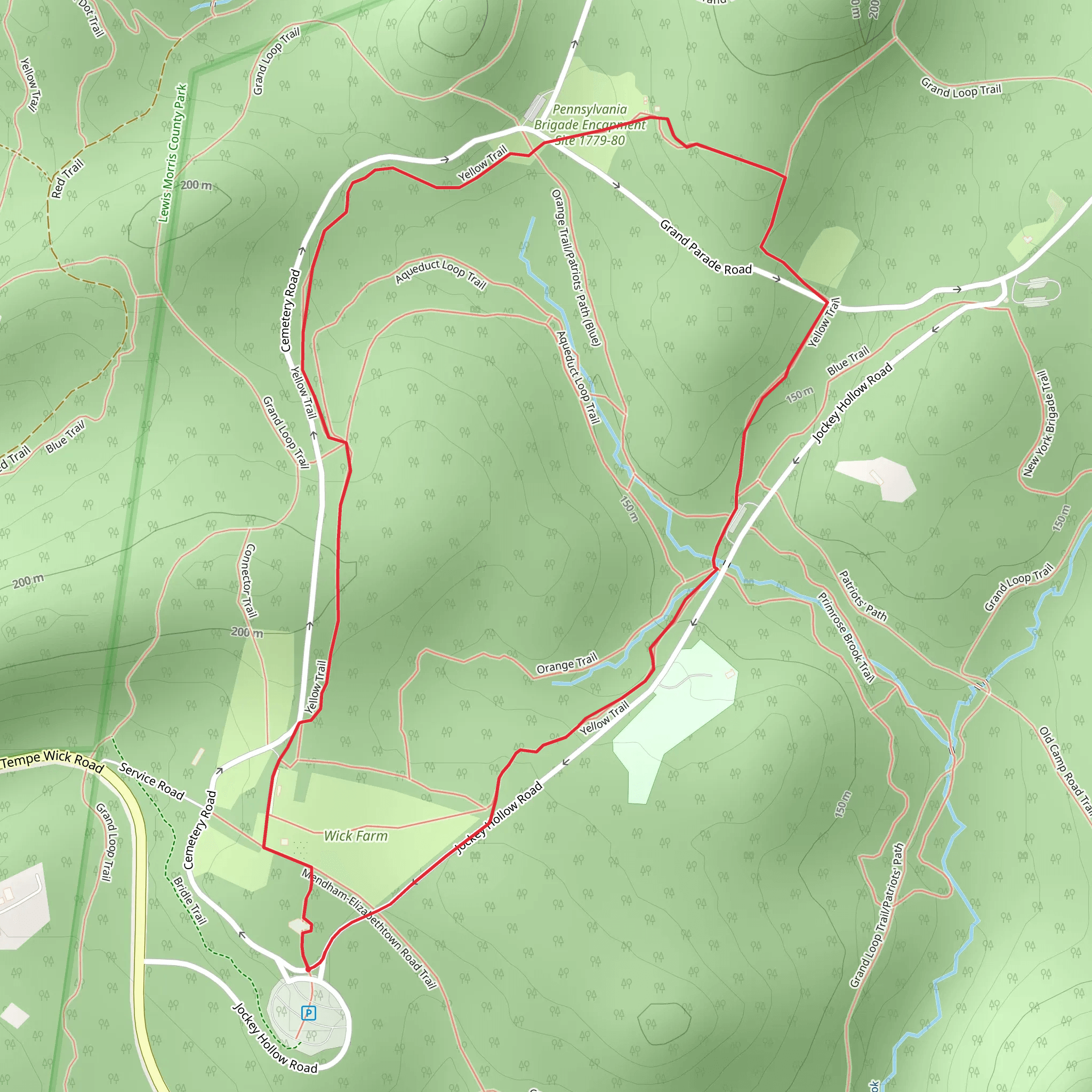 Yellow Trail Loop from Cemetery Road mobile static map