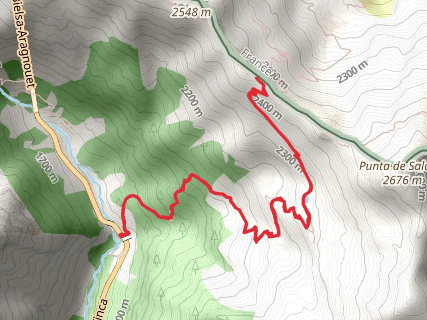 An image depicting the trail Road to the Port of Salcorz PR HU 181 and its surrounding area.