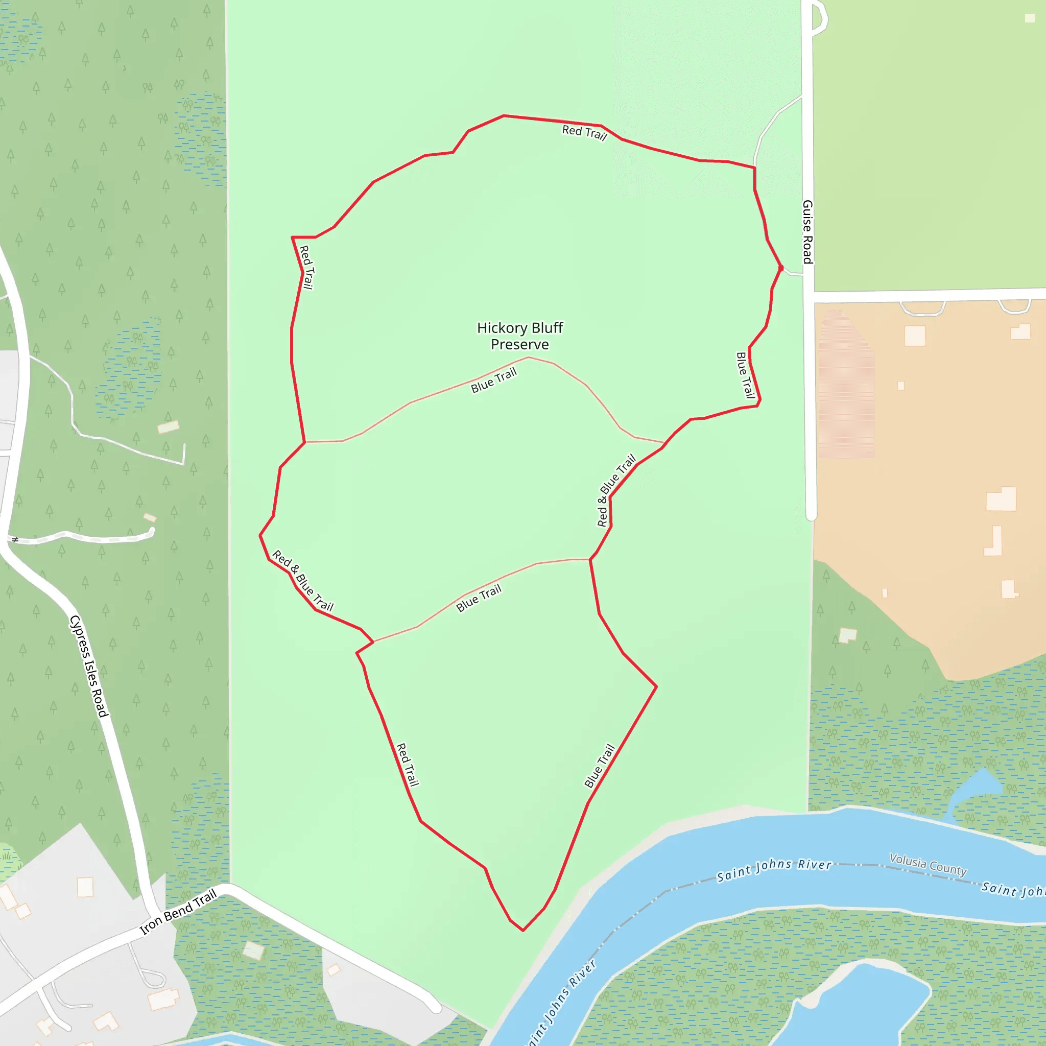 Blue and Red Loop Trail mobile static map