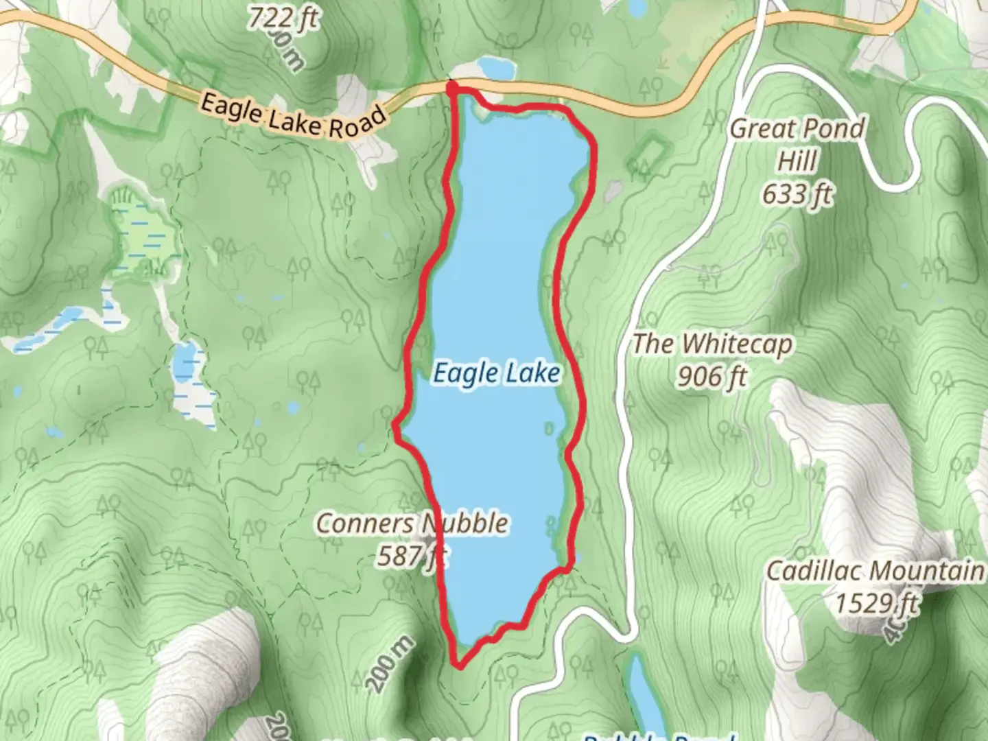 An image depicting the trail Eagle Lake Loop Trail and its surrounding area.