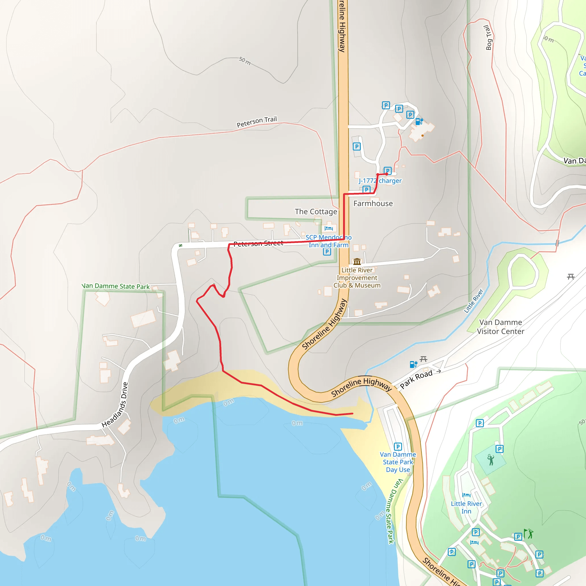 Van Damme Beach mobile static map