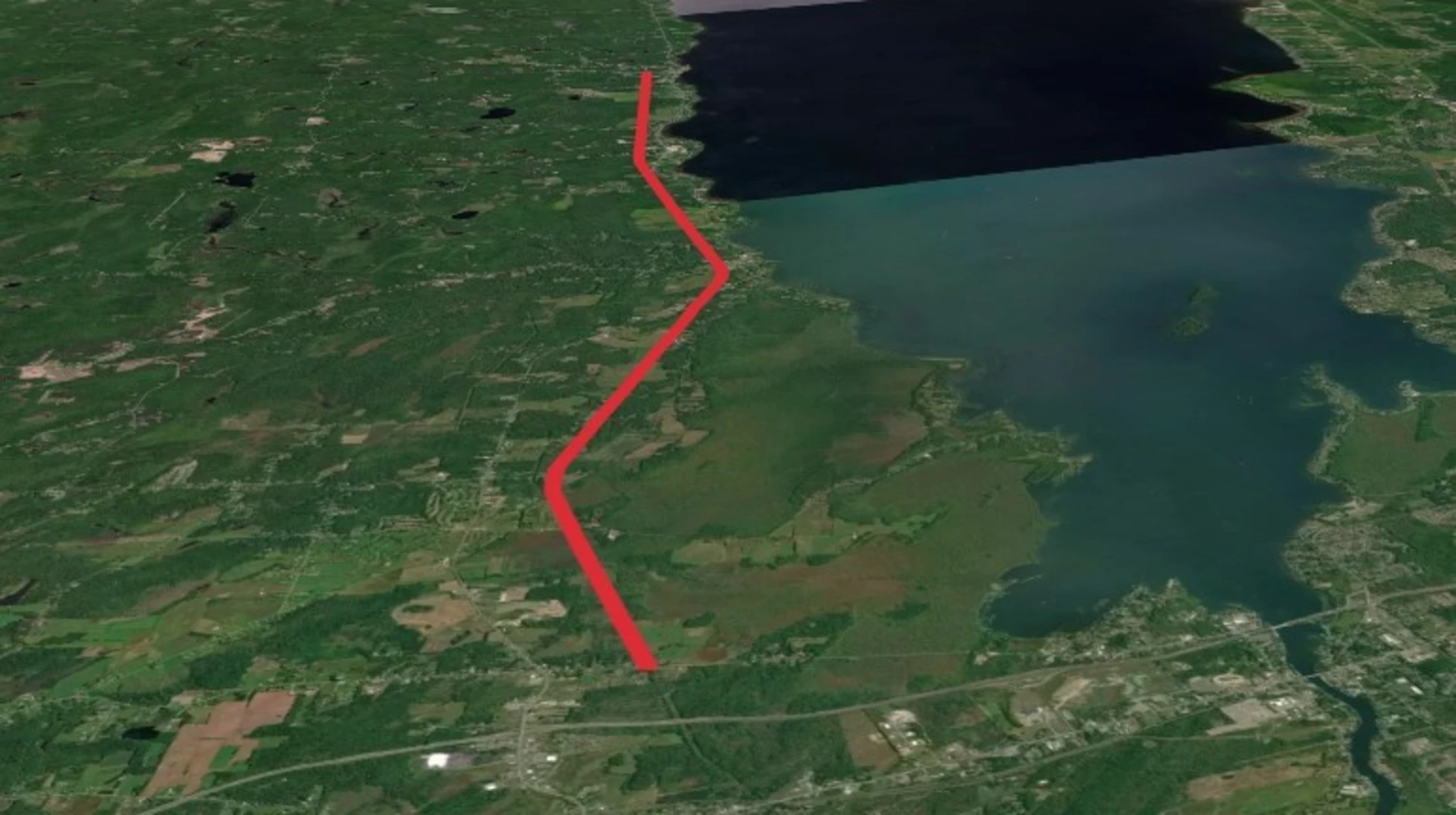 An image depicting the trail Oswego Recreational Trail from Maple Avenue and its surrounding area.