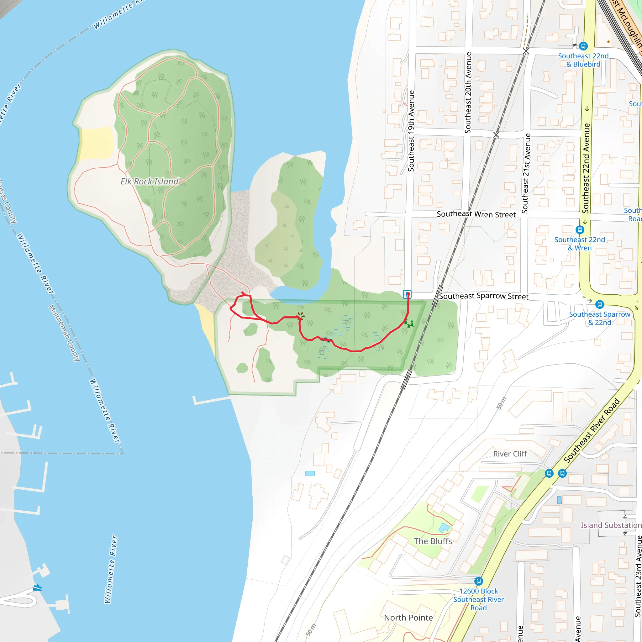 Southeast Sparrow Street Loop mobile static map