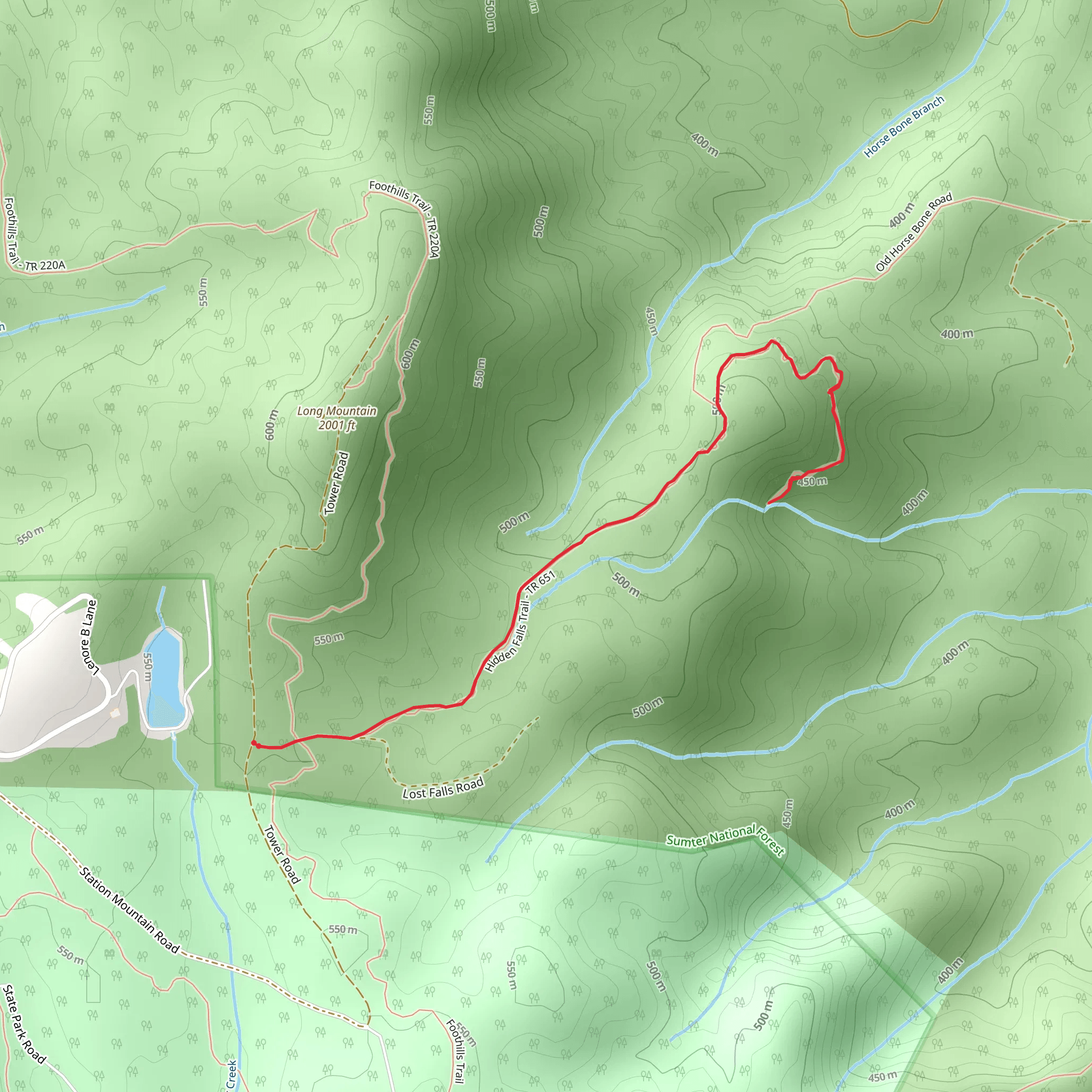 Hidden Falls Trail mobile static map
