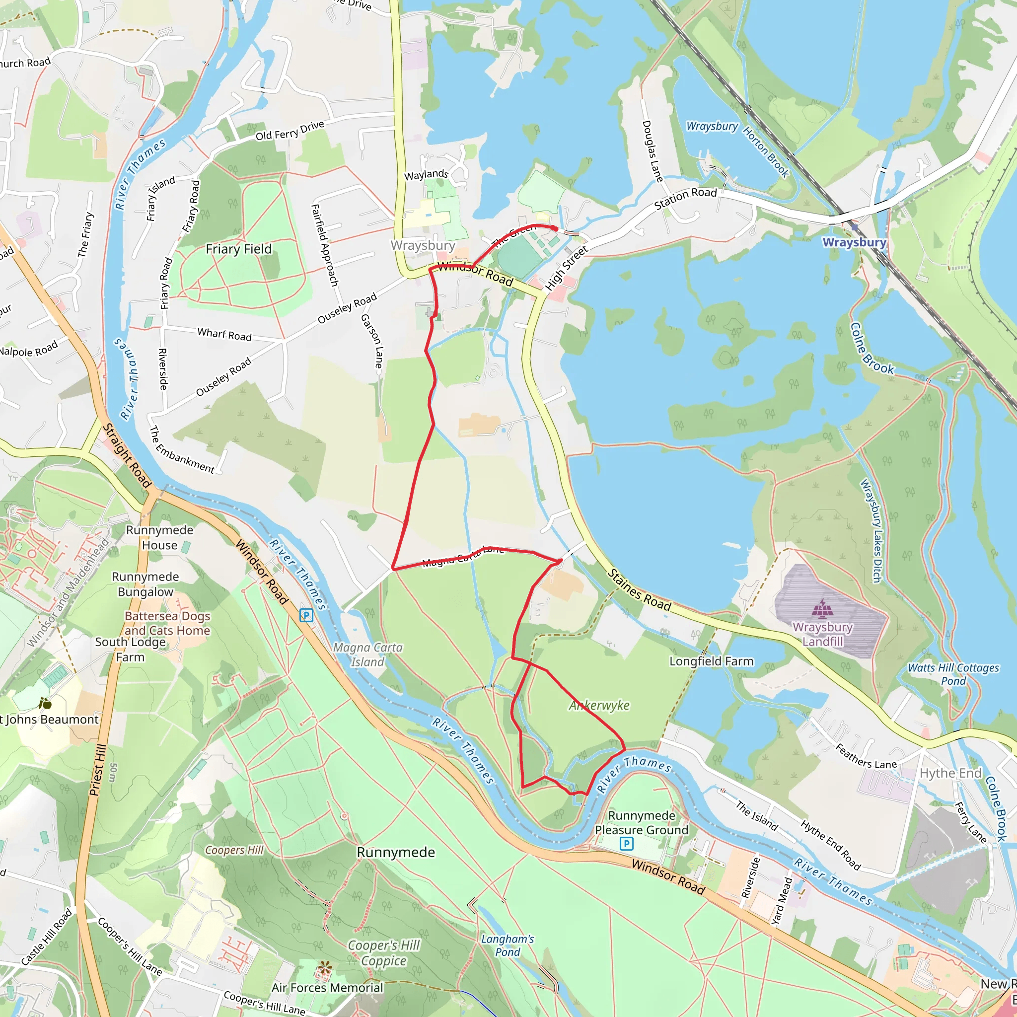Wraysbury Walk mobile static map