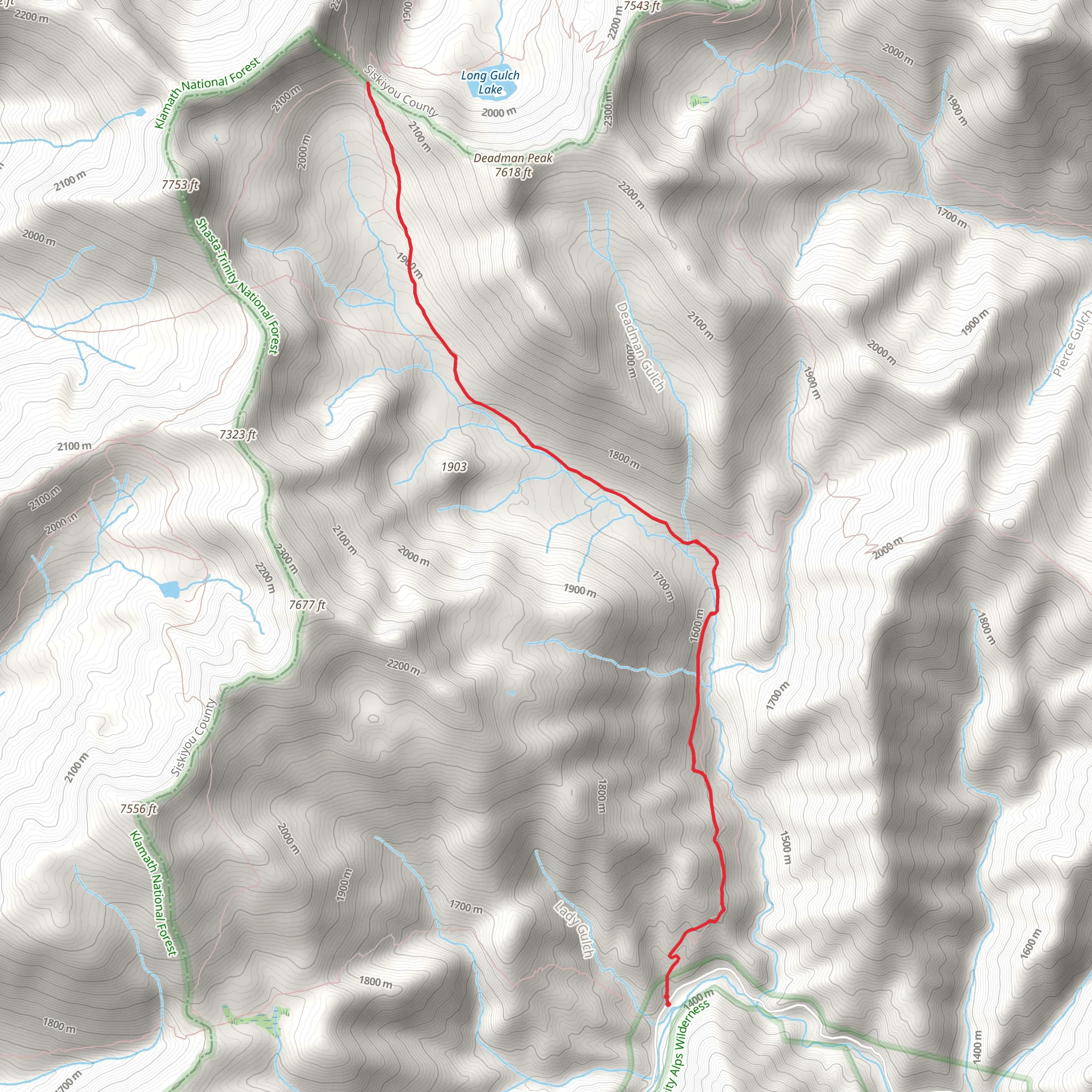 South Fork Coffee Creek Trail mobile static map