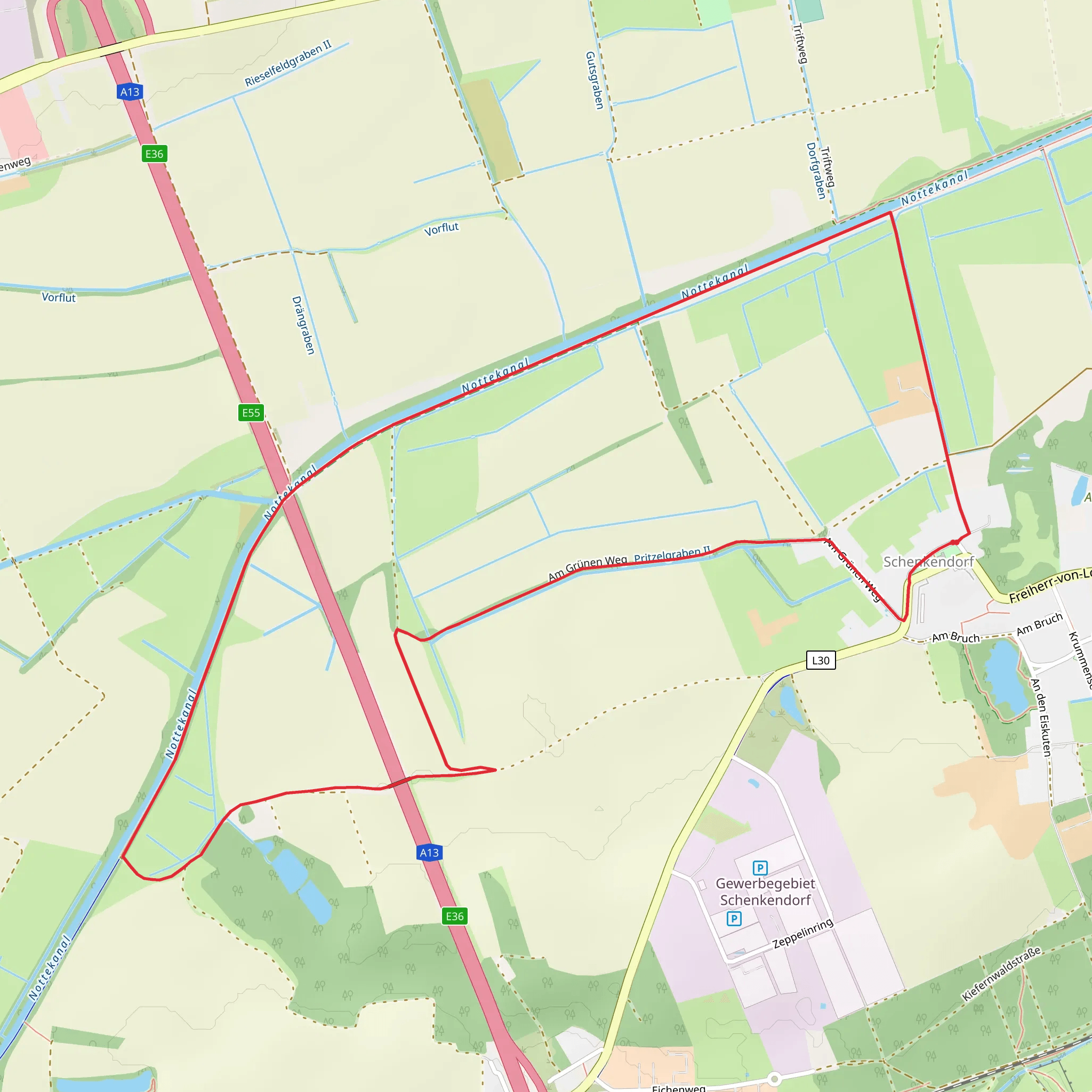 Nottekanal via Schenkendorfer Wanderweg mobile static map
