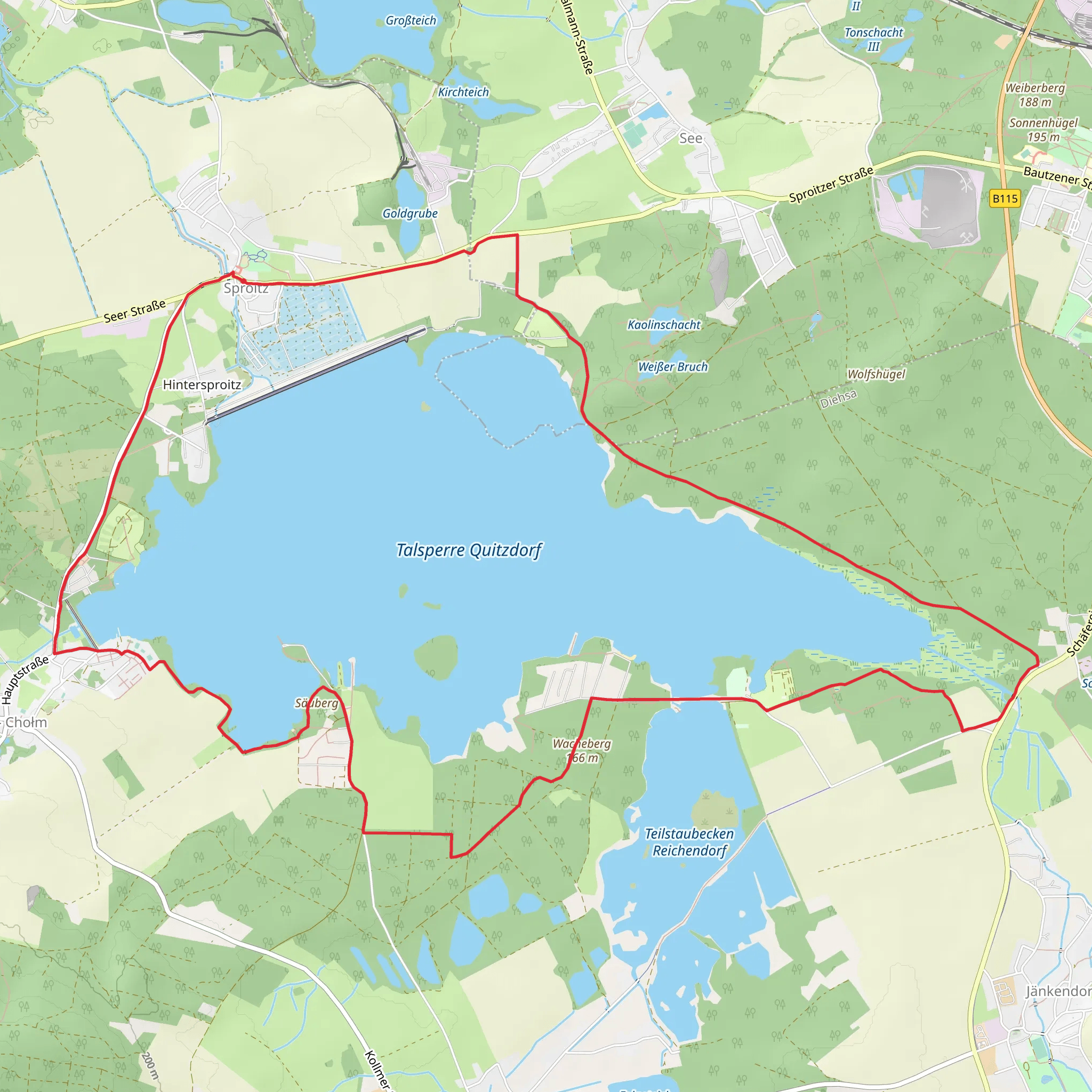 Talsperre Quitzdorf Loop mobile static map