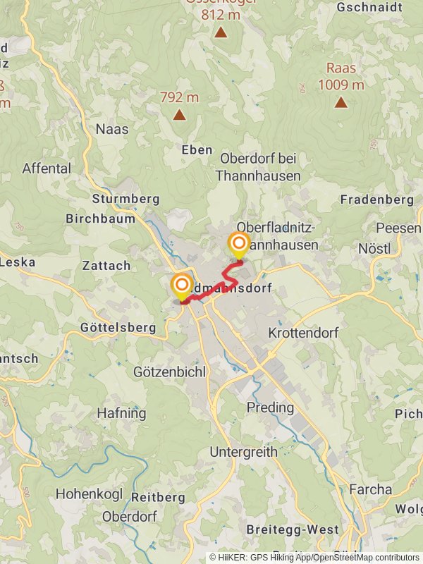 Weiz - Spiritual Trail mobile static map