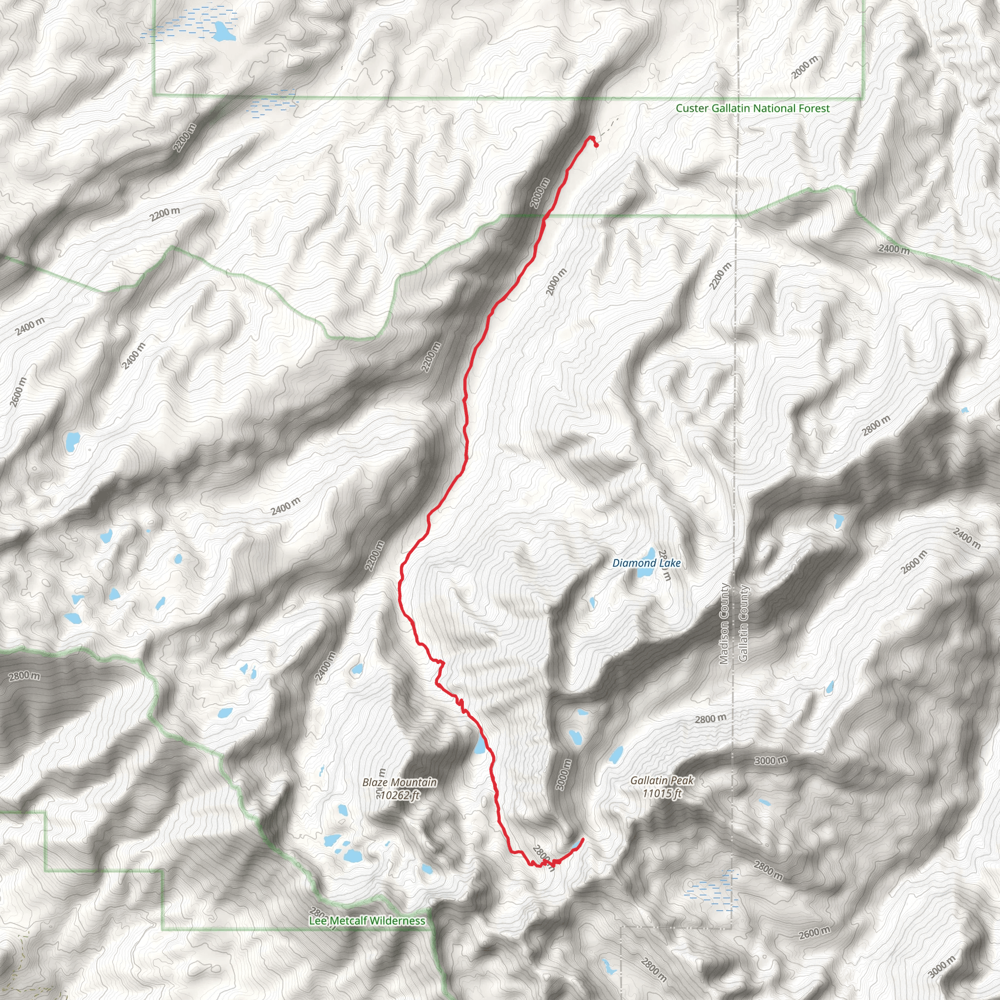 Mirror Lake via South Fork Spanish Creek mobile static map