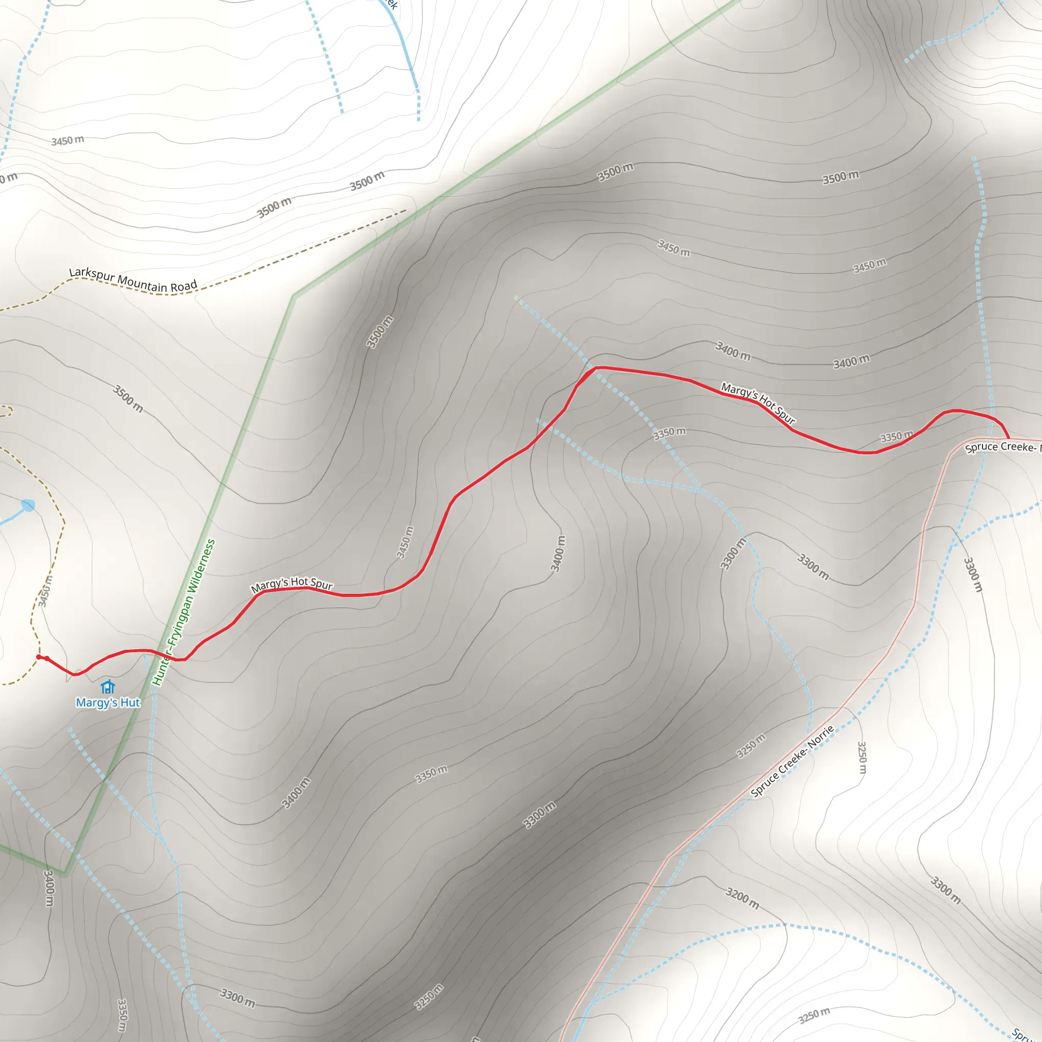Margy's Hut Trail mobile static map