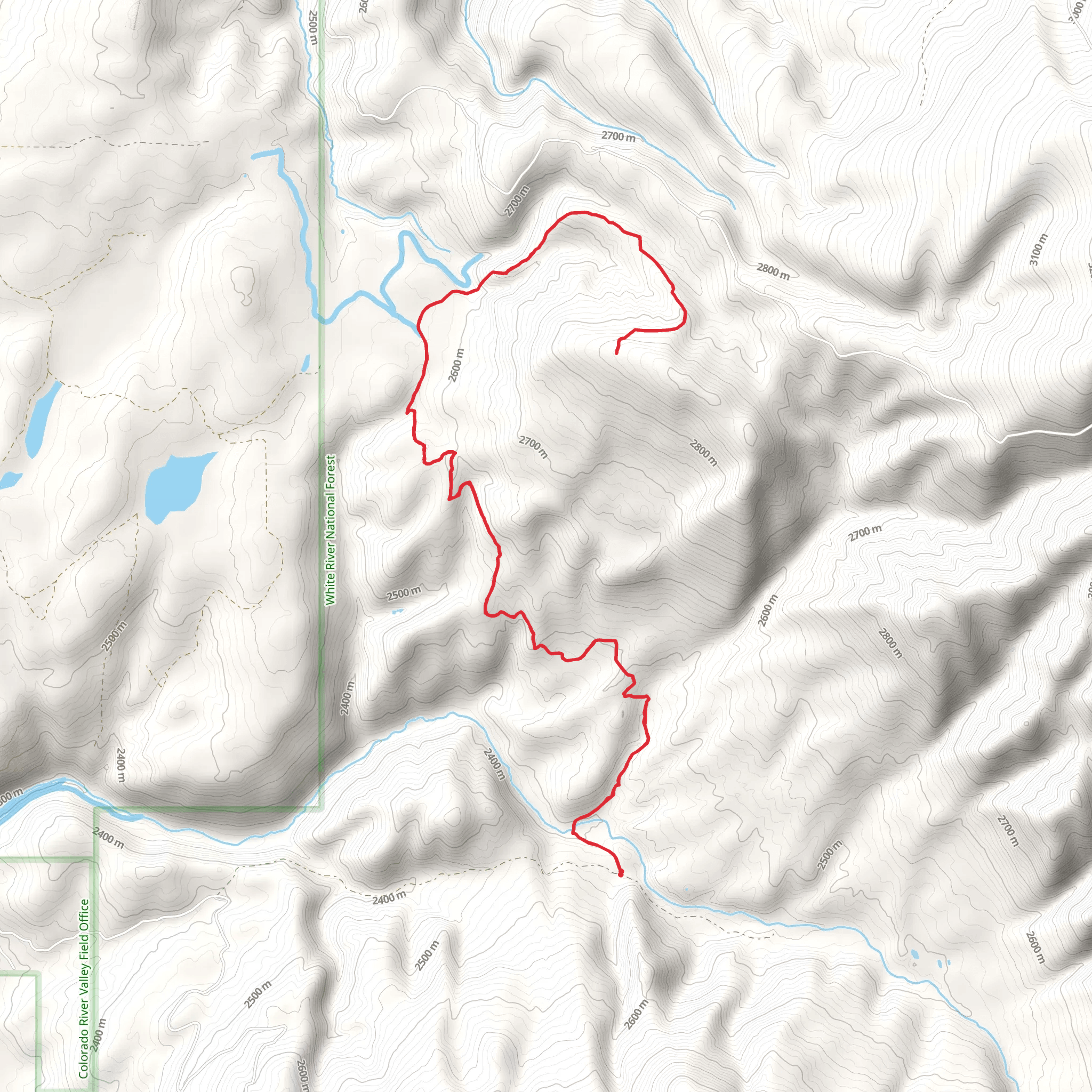 North Fork Cattle Creek via Pone Pine Trail mobile static map