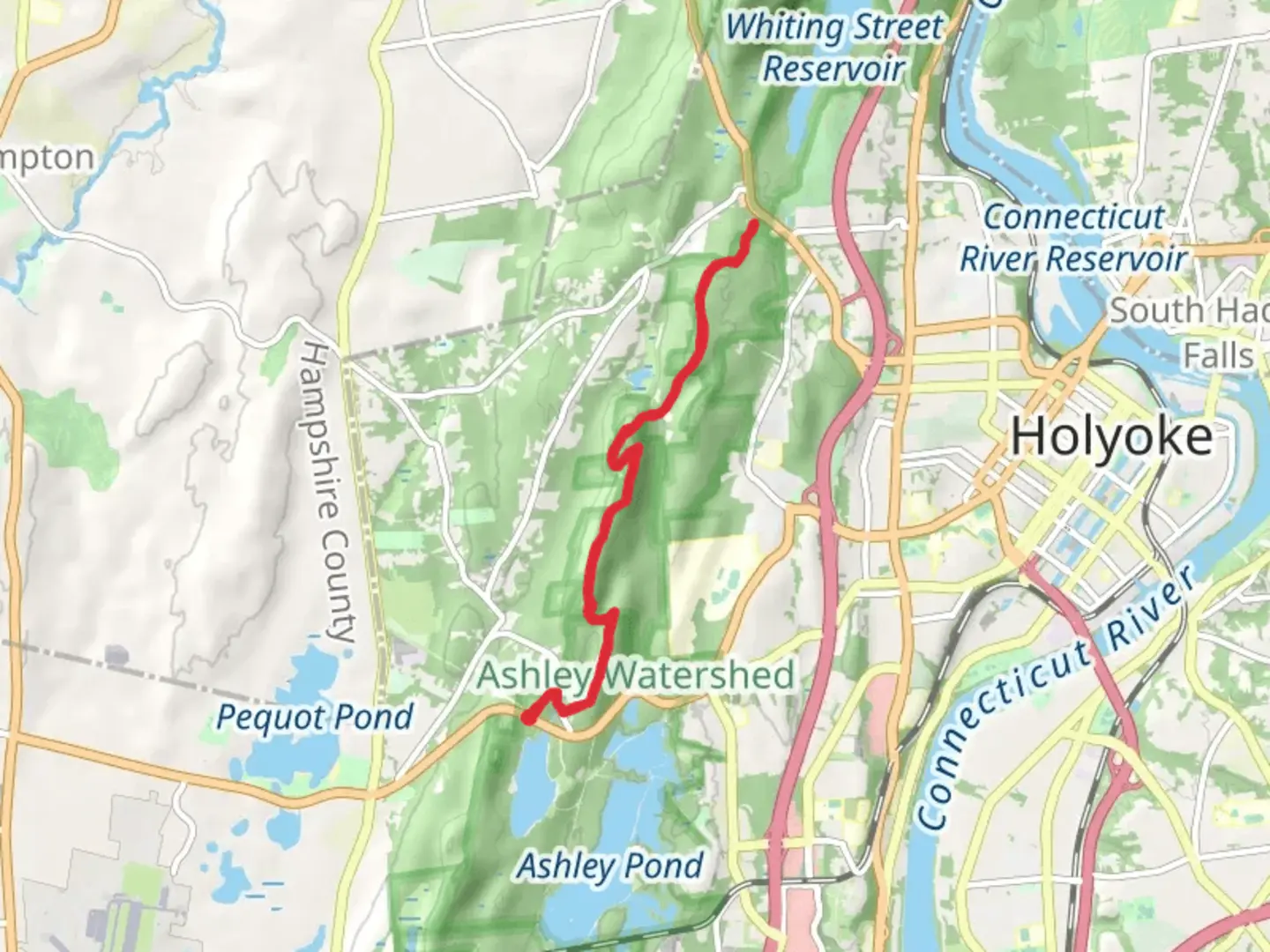 An image depicting the trail NET-M and M Trail via Westfield Road and its surrounding area.