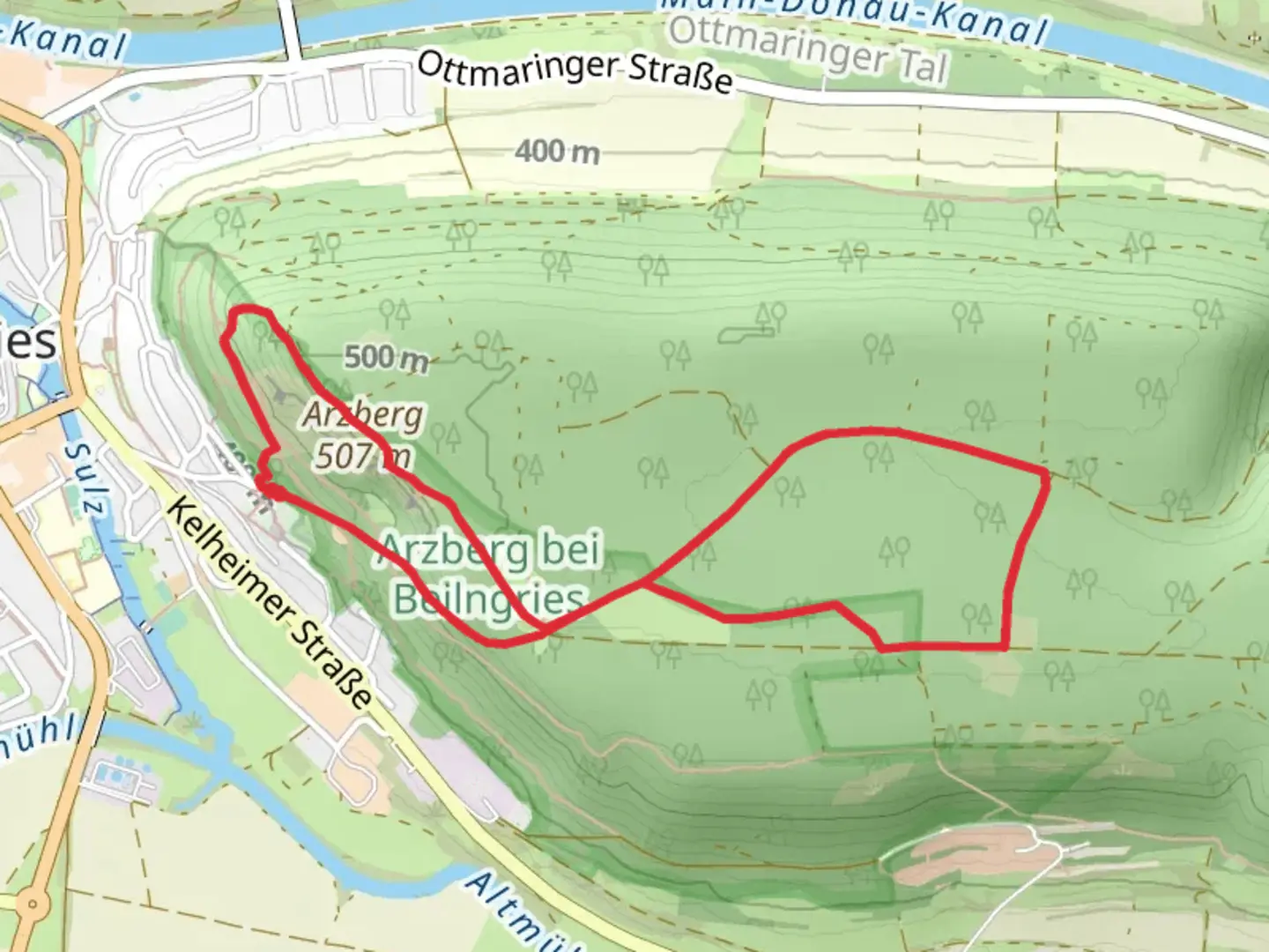 An image depicting the trail Arzberg and Waldlehrpfad Arzberg Loop and its surrounding area.