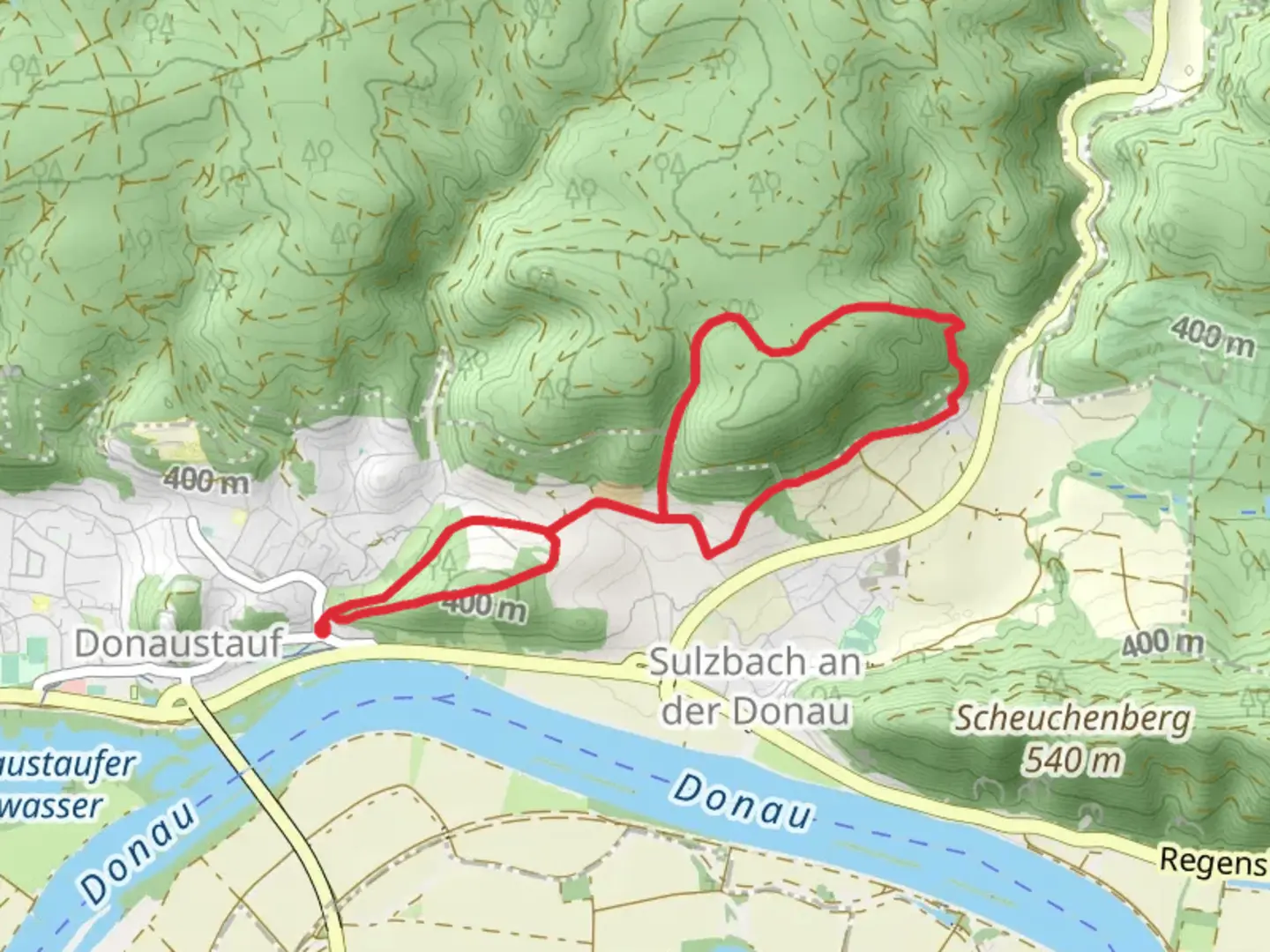 An image depicting the trail Saint Salvator and Dachsberg Loop and its surrounding area.