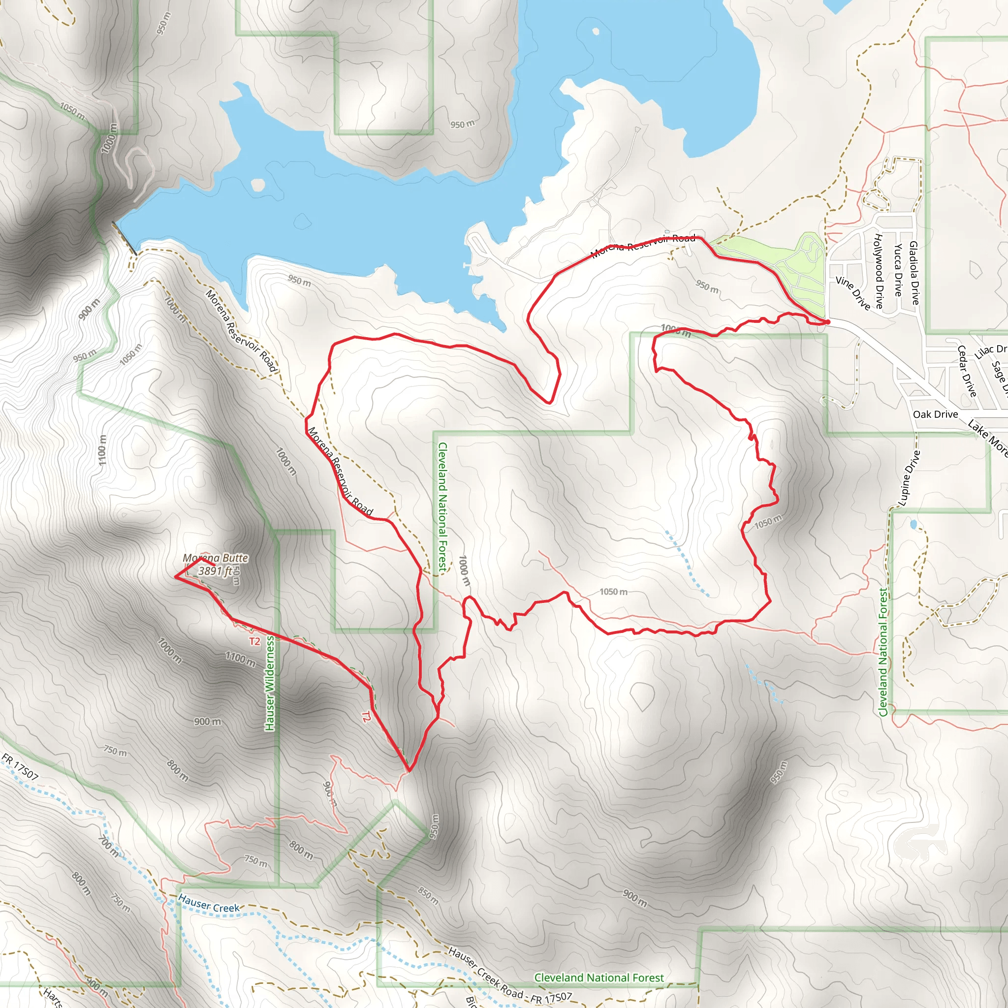 Morena Butte and Pacific Crest Loop Trail mobile static map