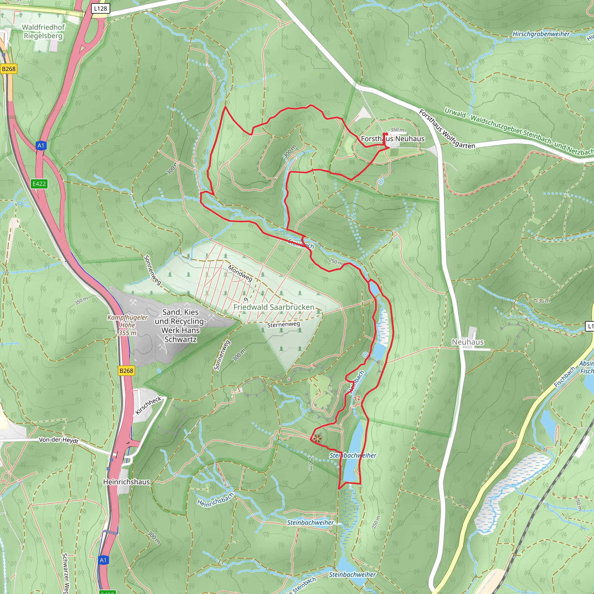 Gouvysweiher, Steinbachschacht and Jungfleischutte Loop mobile static map