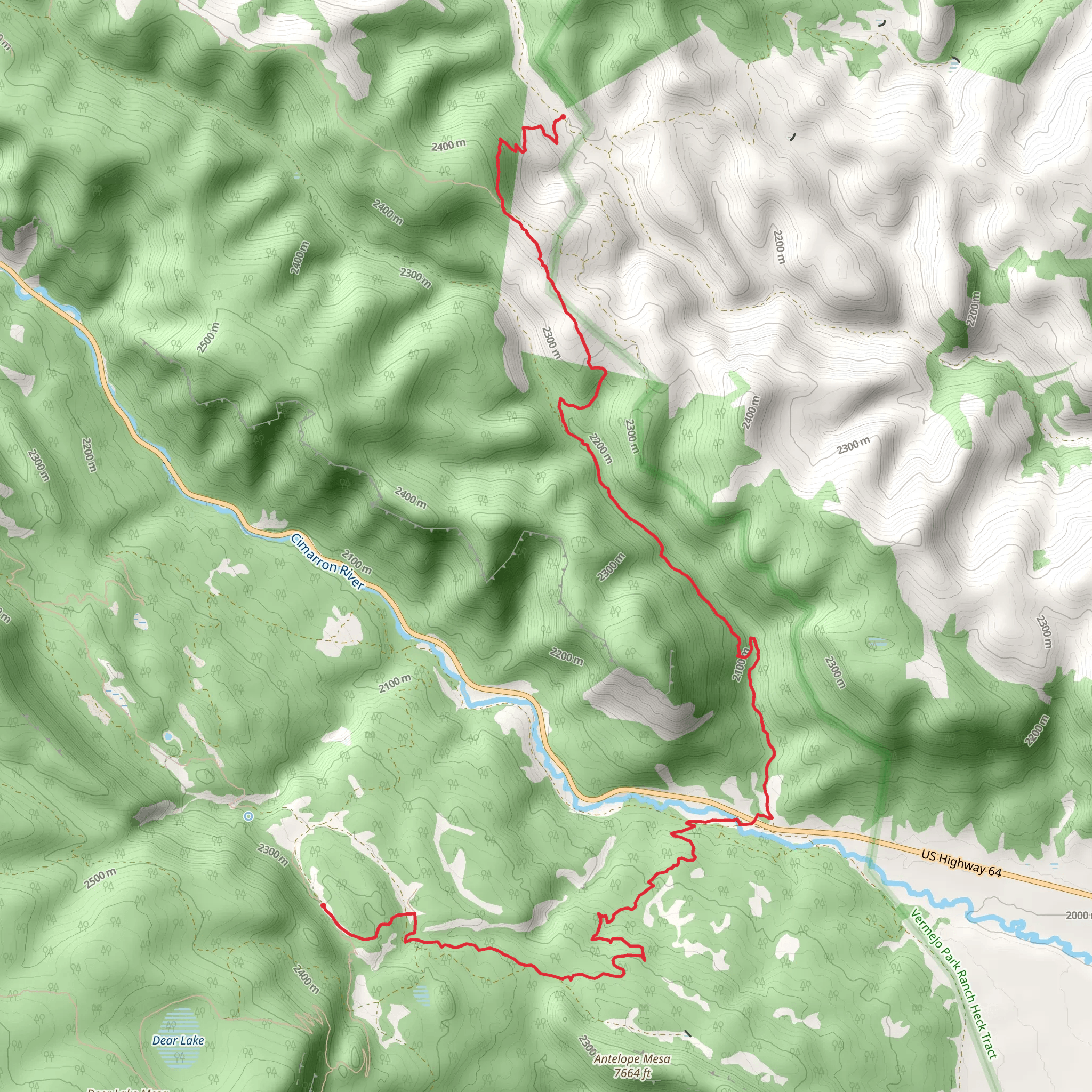 Dean Cow Camp to Harlan Camp mobile static map