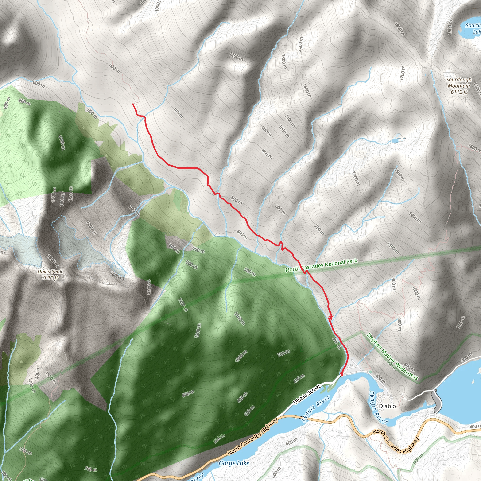Stetattle Creek Trail mobile static map