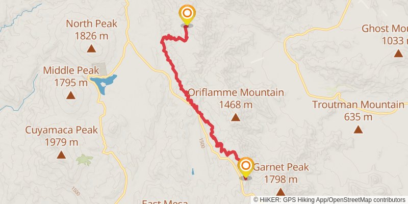 Pacific Crest Trail - Southern California stage 6 Map