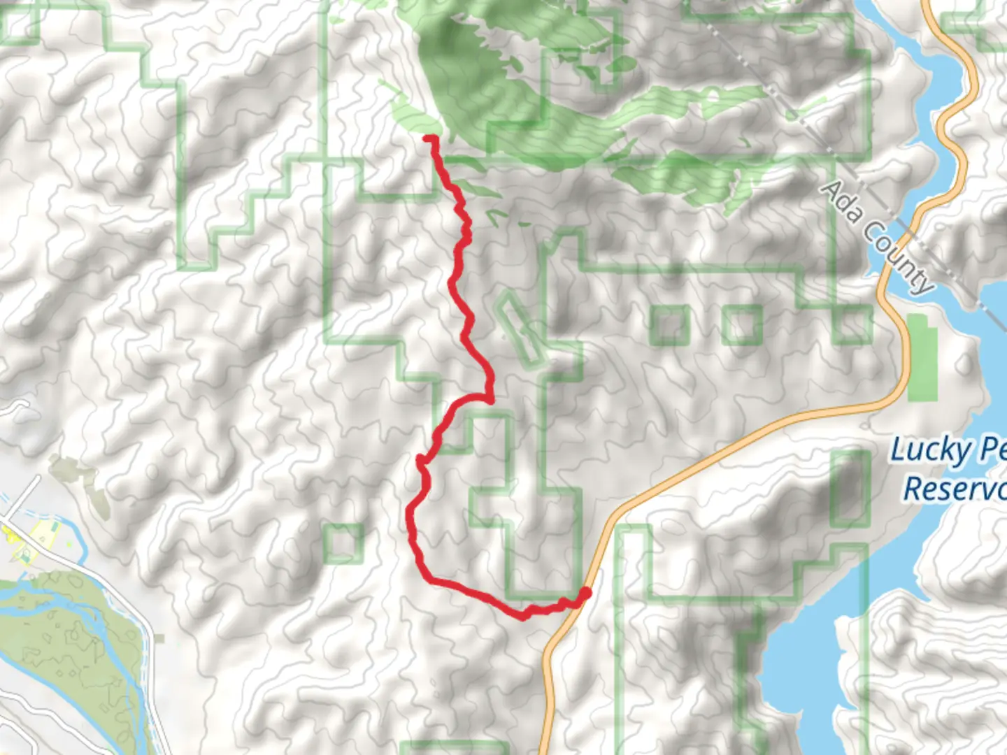 An image depicting the trail Lucky Peak and its surrounding area.
