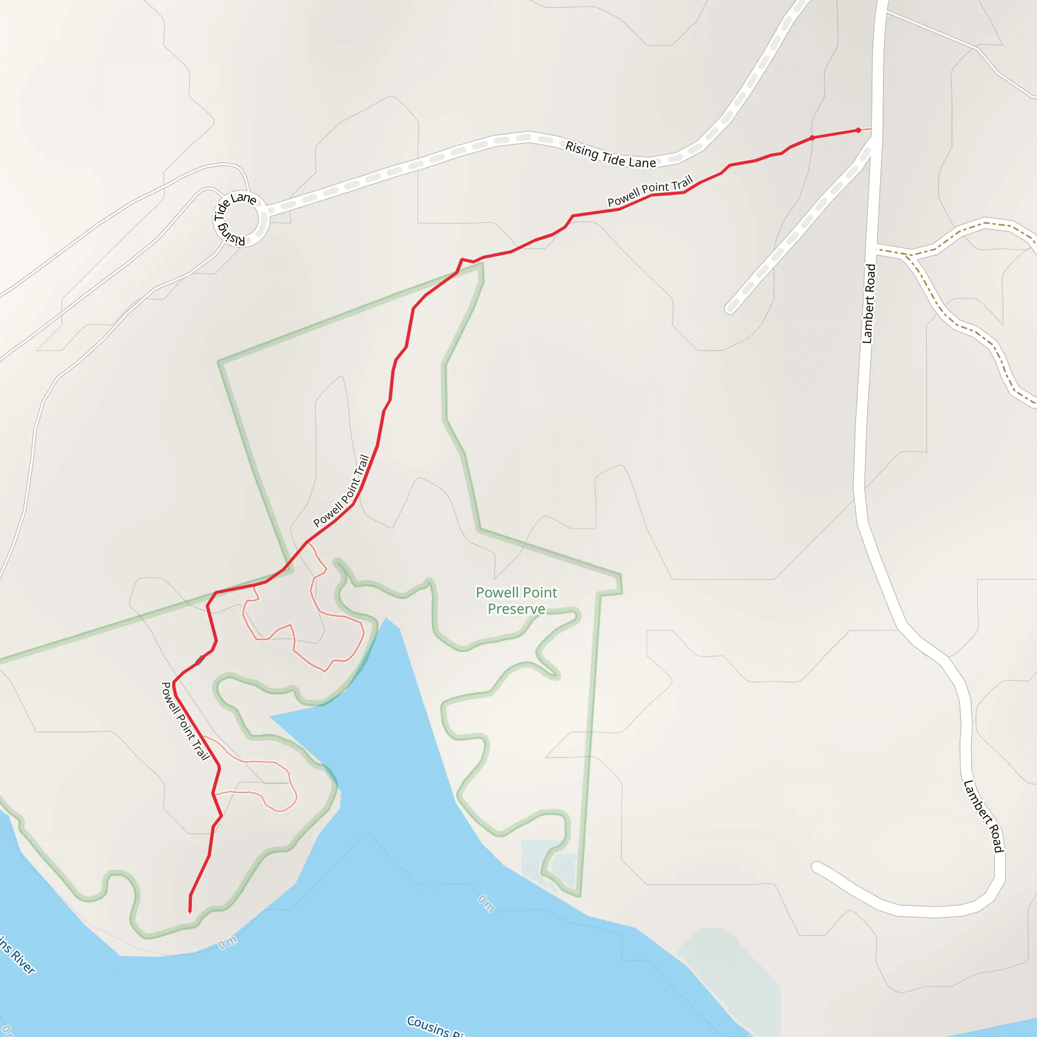 Powell Point Trail mobile static map