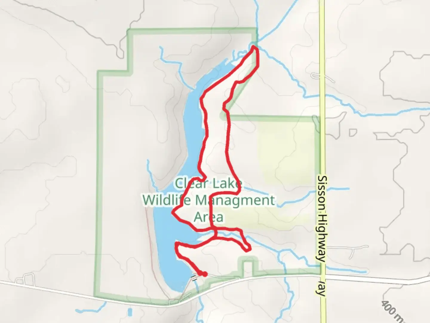 An image depicting the trail Clear Lake Loop and its surrounding area.