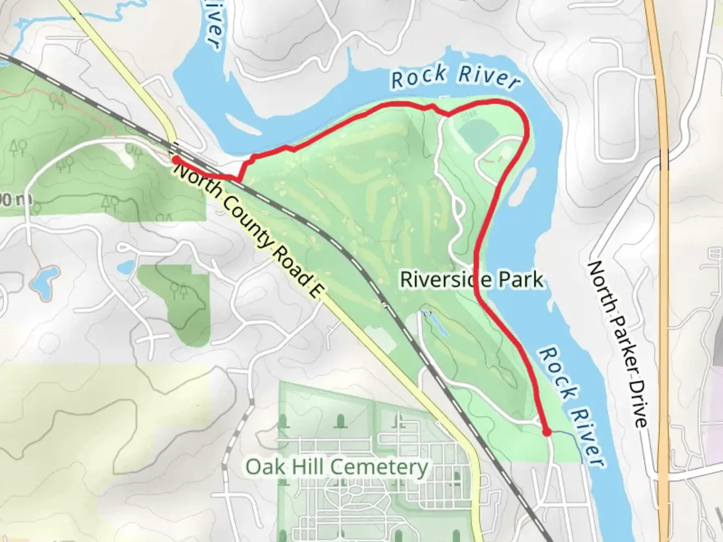 An image depicting the trail Rock River - Ice Age Trail and its surrounding area.