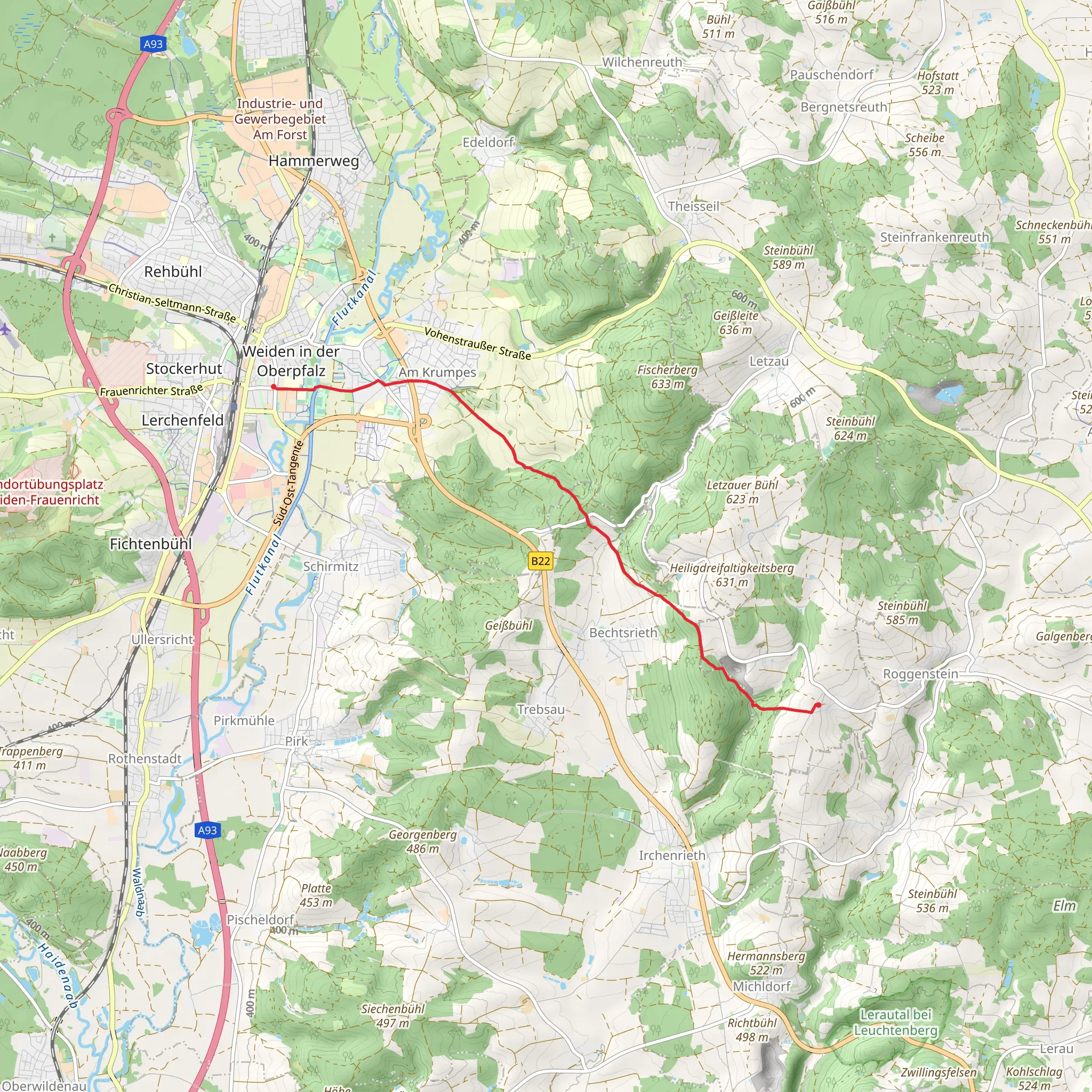 Weiden Trauschendorf mobile static map