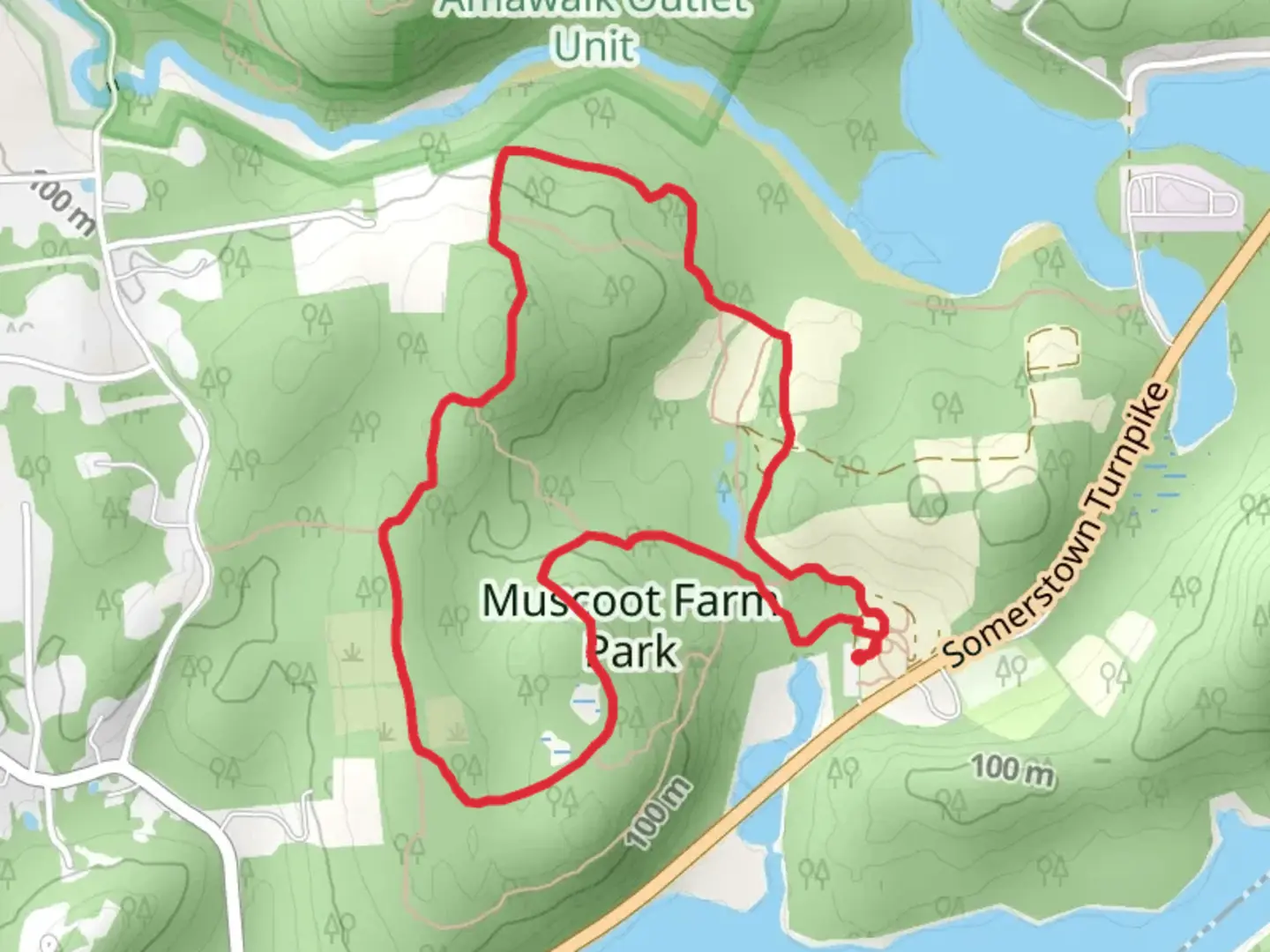 An image depicting the trail Yellow Trail Loop - Muscoot Farm Park and its surrounding area.