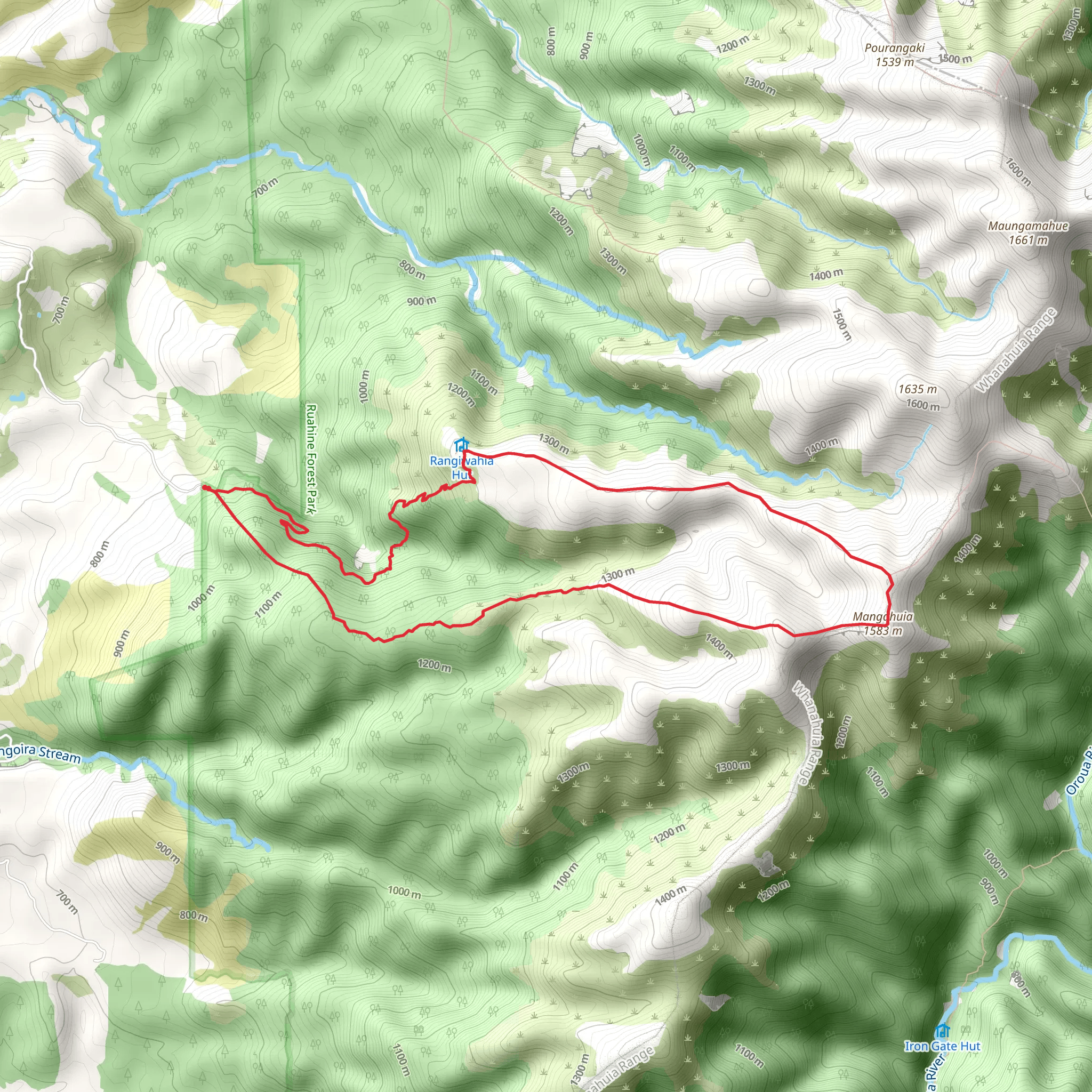 Rangiwahia Hut - Deadmans Track mobile static map