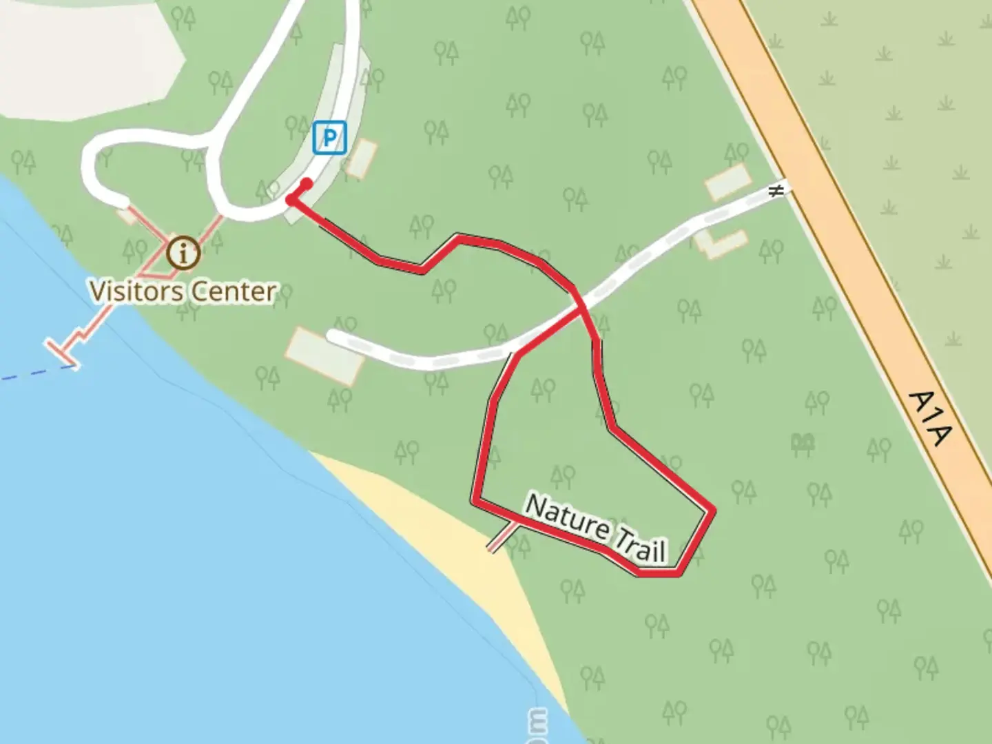 An image depicting the trail Fort Matanzas Nature Loop Trail and its surrounding area.