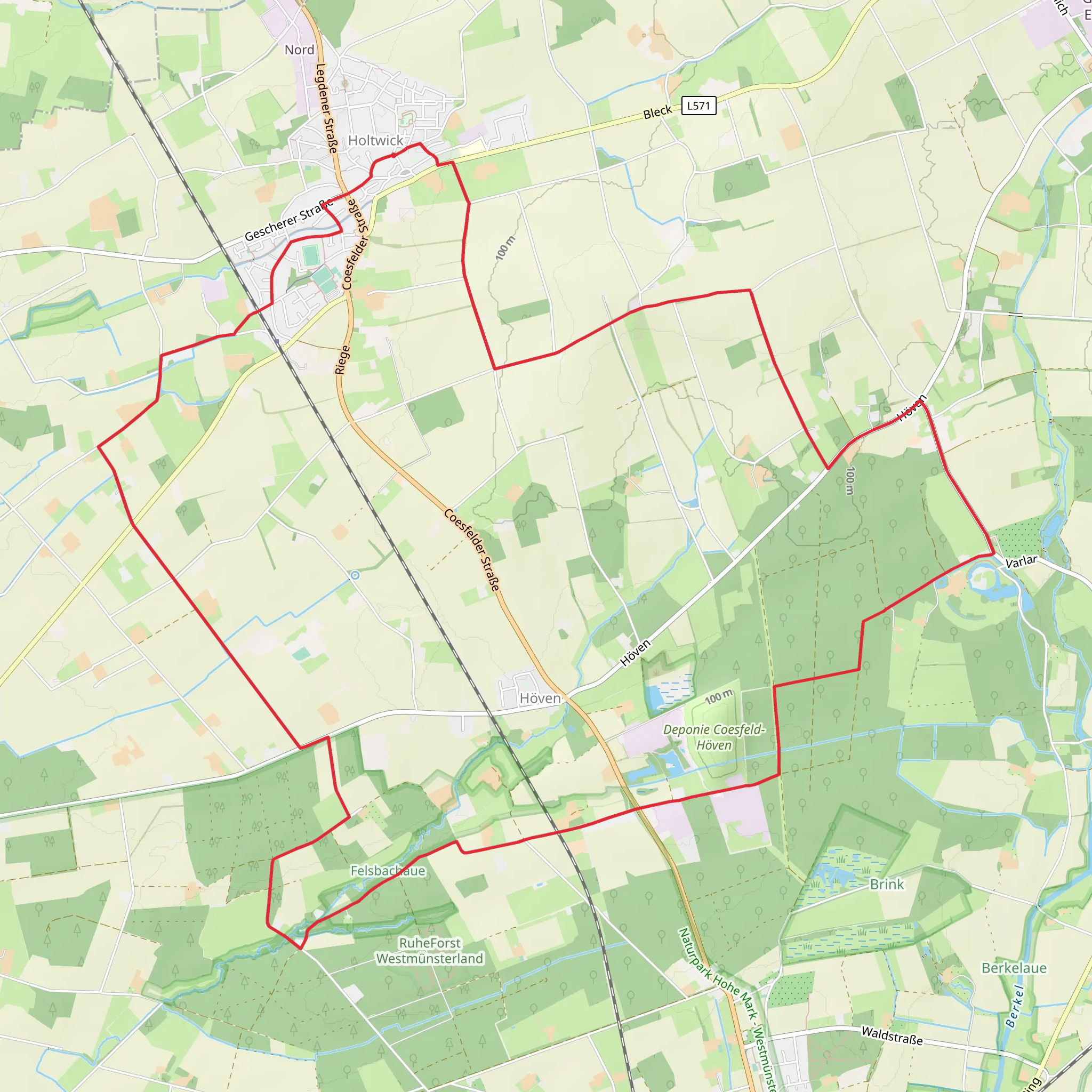 Holtwick and Hoven Loop mobile static map
