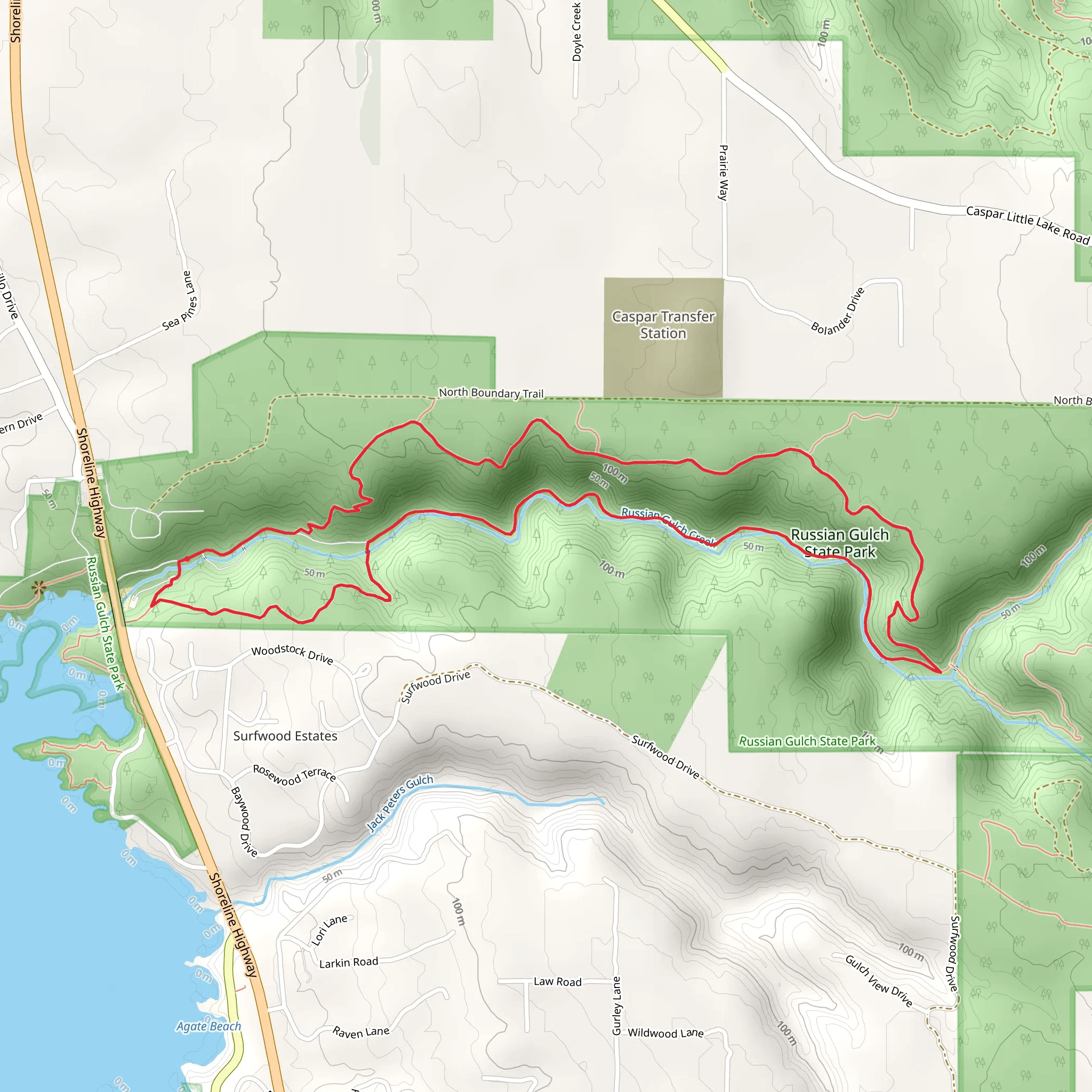 Russian Gulch State Park Loop mobile static map