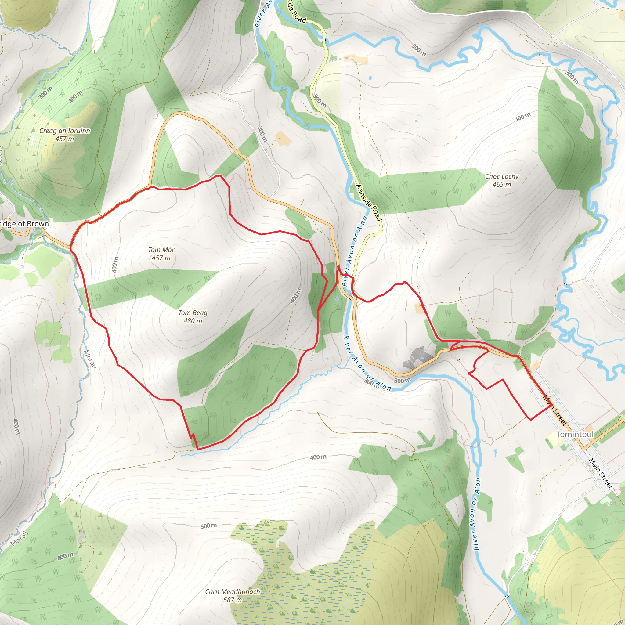 Around The Brown Loop from Tomintoul mobile static map