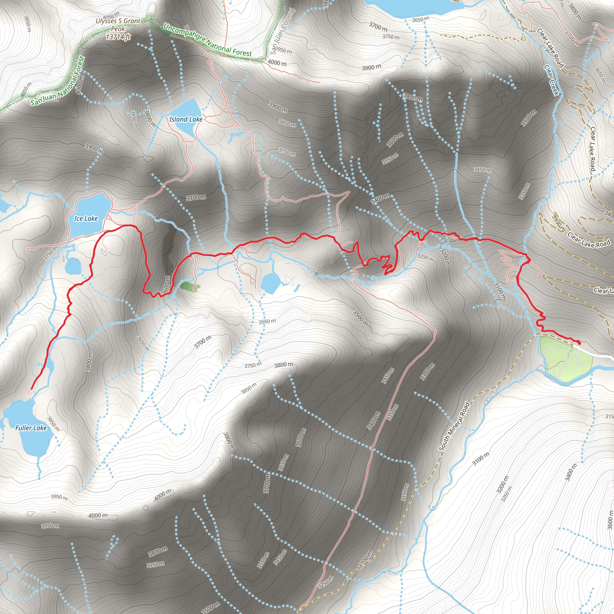 Ice Lakes Trail mobile static map