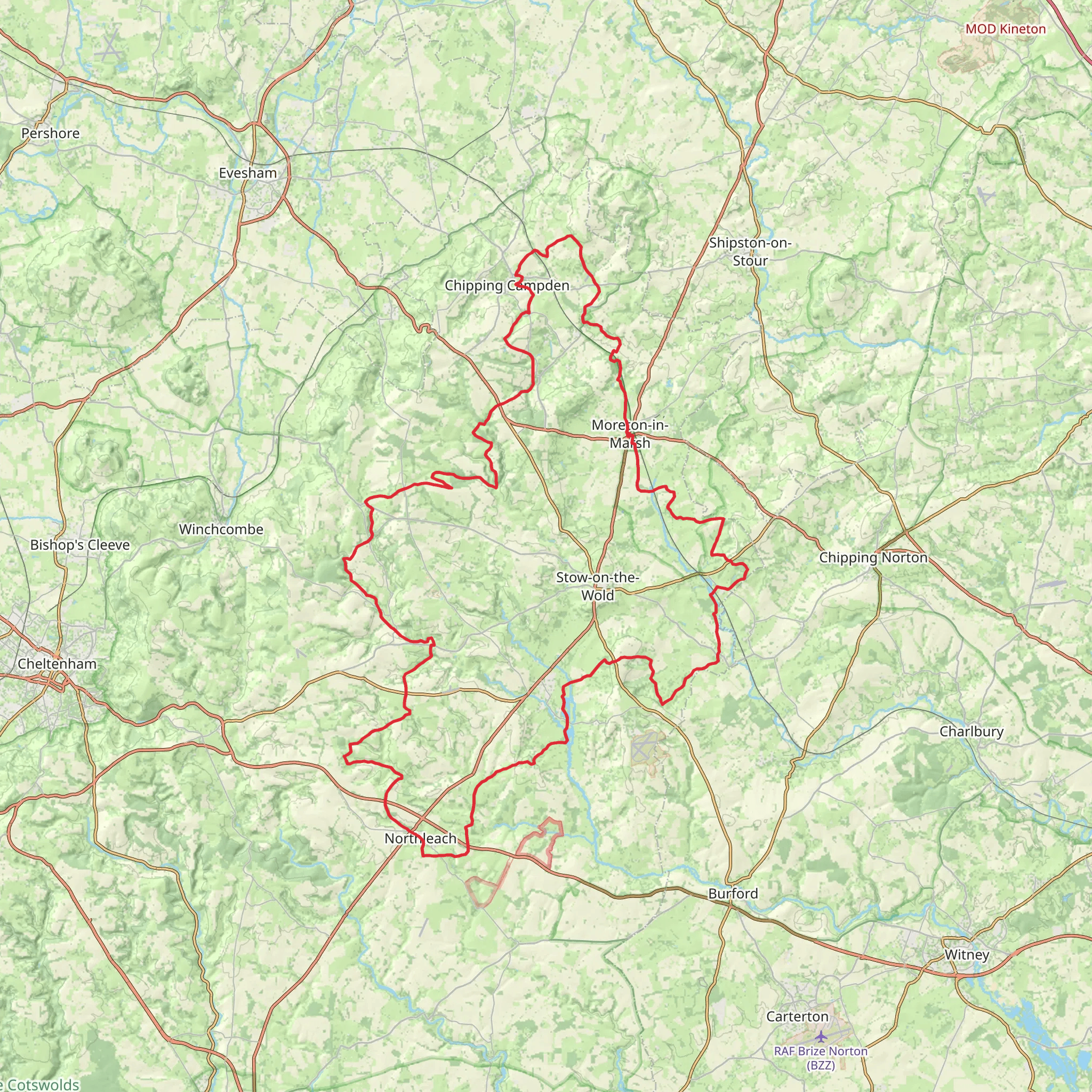 North Cotswold Diamond Way mobile static map