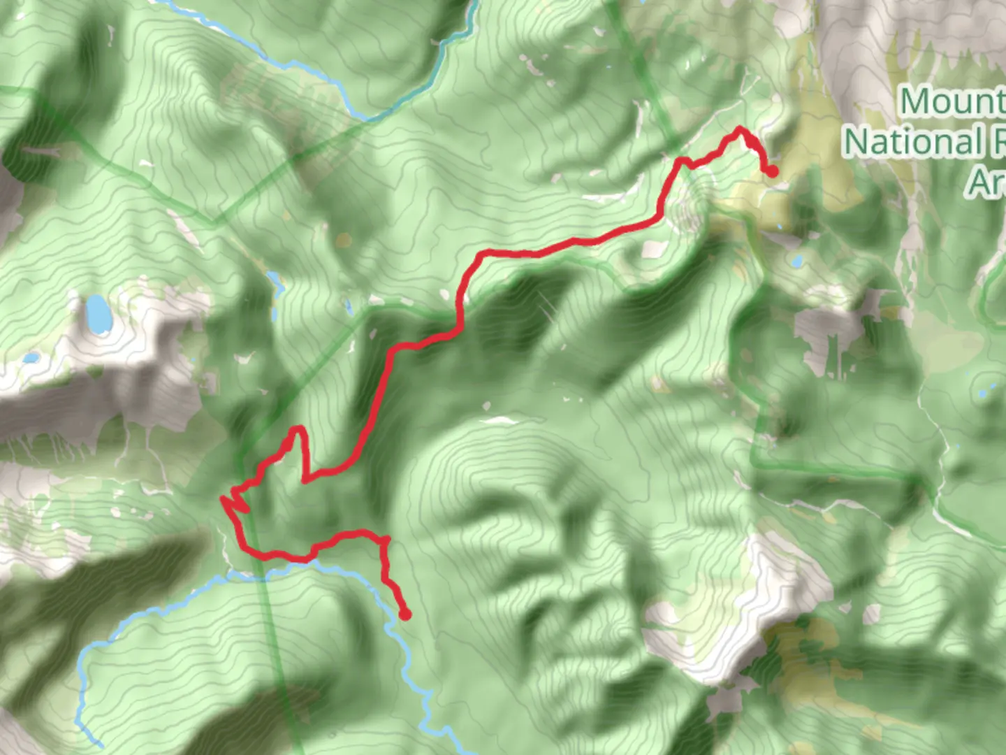 An image depicting the trail Elbow Lake and Bell Pass Trail and its surrounding area.